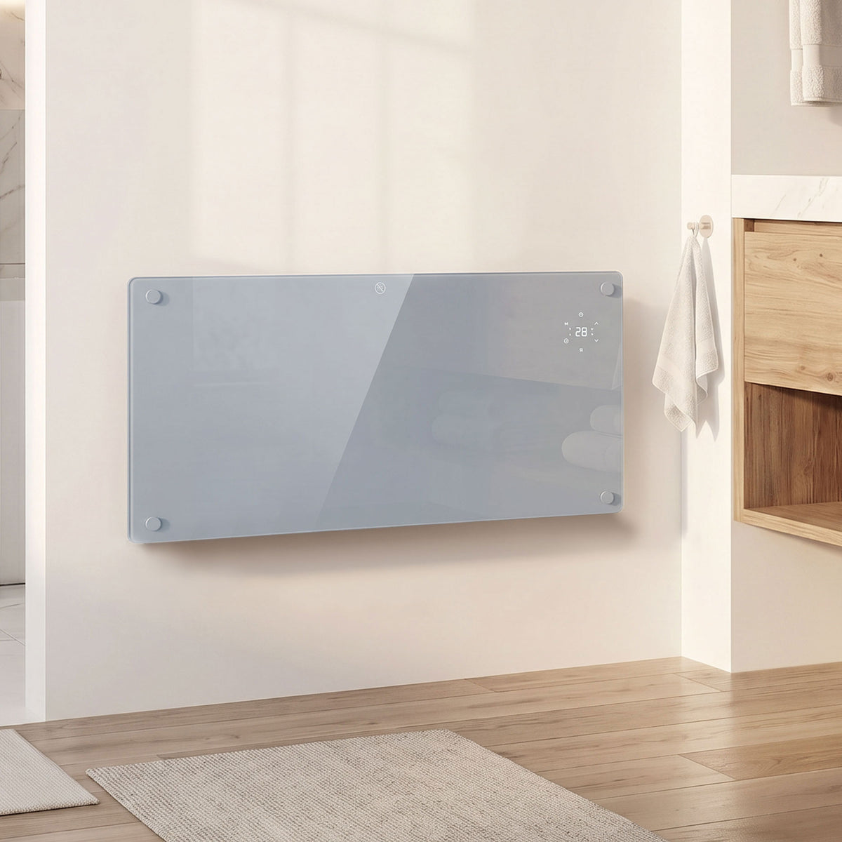 HOMCOM 2000W Smart Panel Heater With Wall Mount Timer And Anti Frost