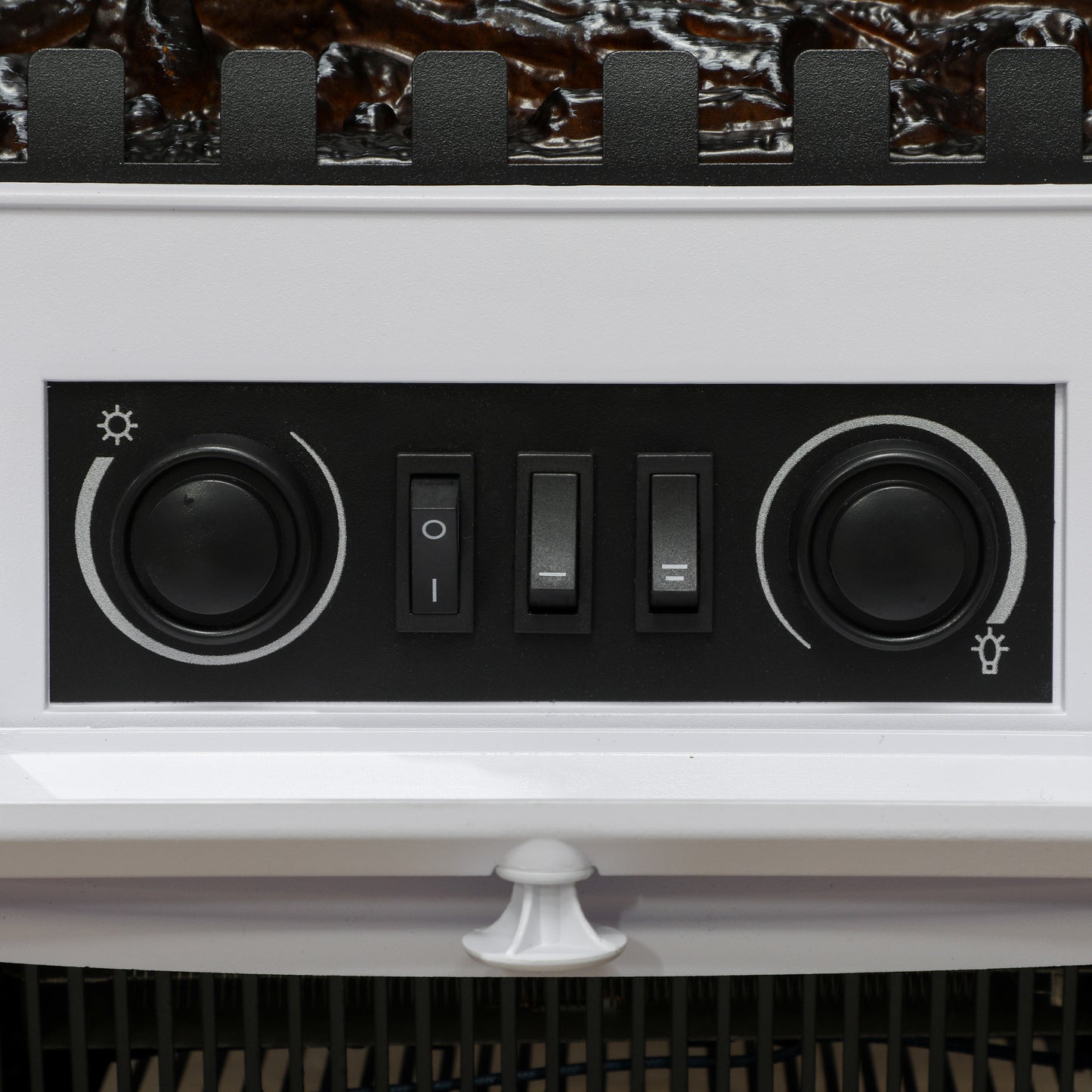 HOMCOM Vintage Electric Fireplace Heater 1kW to 2kW with Adjustable Thermostat White Realistic Faux Fire Ambience