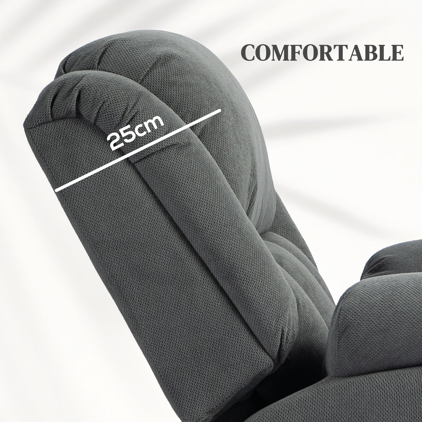 HOMCOM Electric Recliner Armchair Lift Chair With Vibration Massage And Heat USB Port Grey Wide Seat