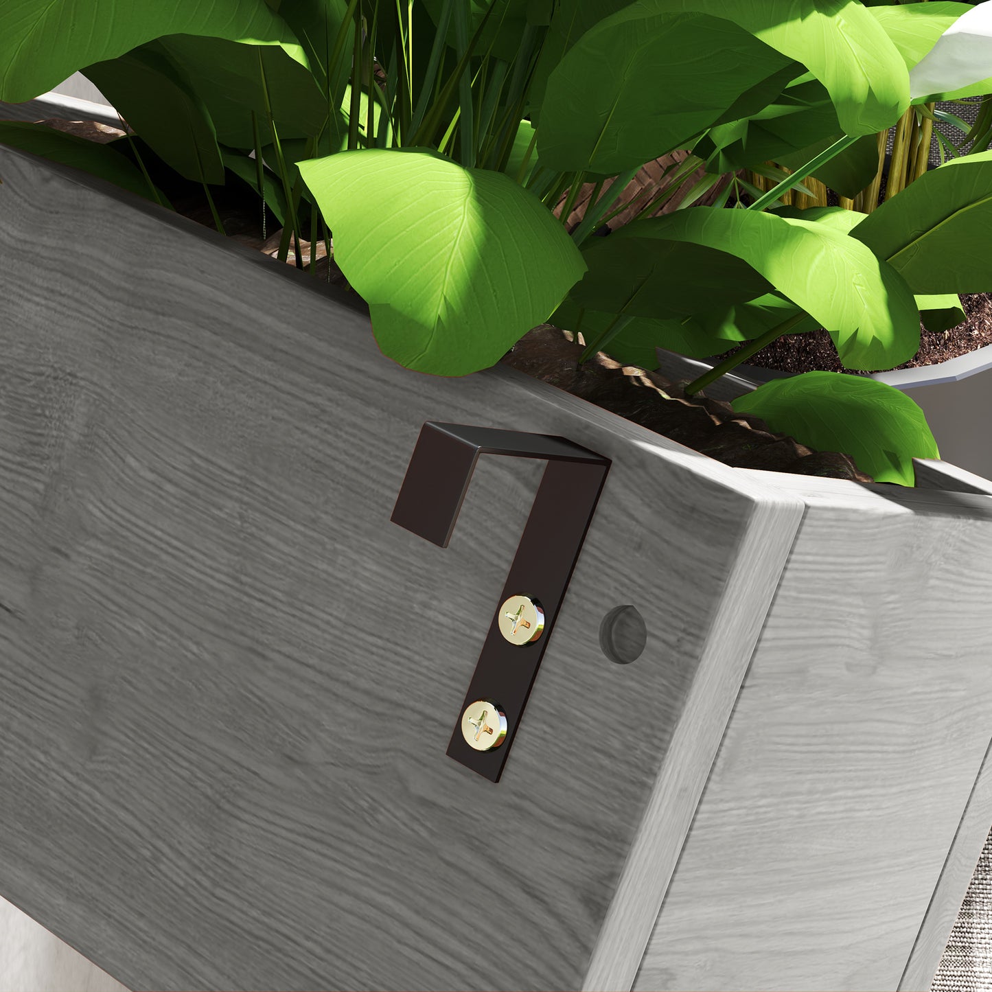 Outsunny Wall Mounted Wooden Garden Planters With Trellis And Drainage Holes Three Planter Boxes For Patio Grey