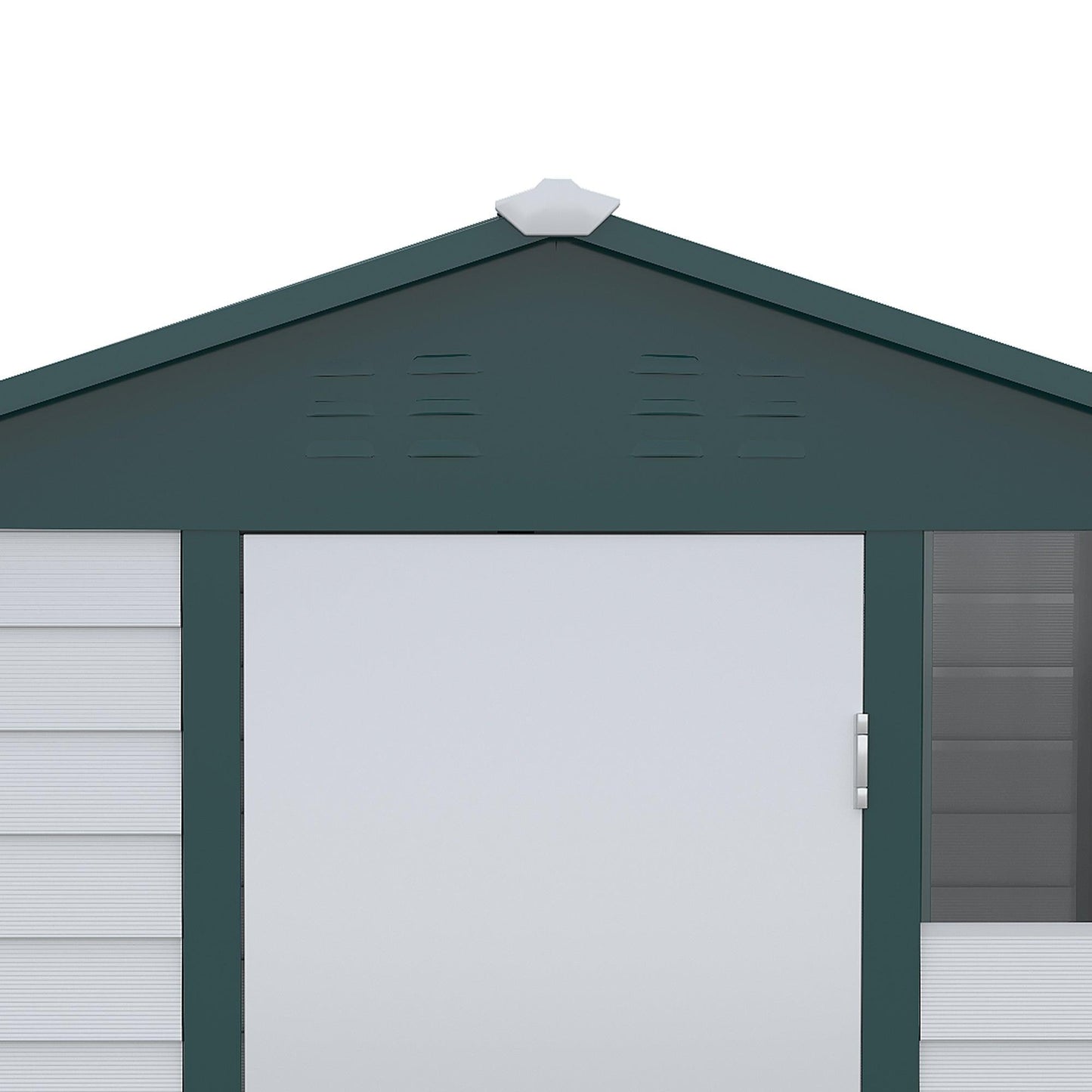 Outsunny 9x6FT Metal Garden Shed Outdoor Storage Shed w/ Sloped Roof Lockable Door Green - ALL4U RETAILER LTD