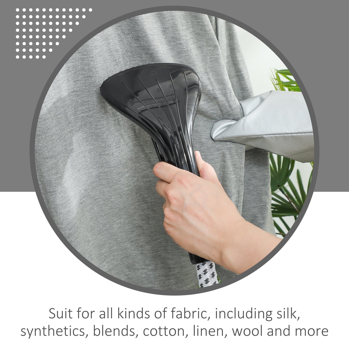 HOMCOM Clothes Steamer With Adjustable Pole Height 41 To 110 Cm And 11 Steam Levels Powerful 1950W Heater Black