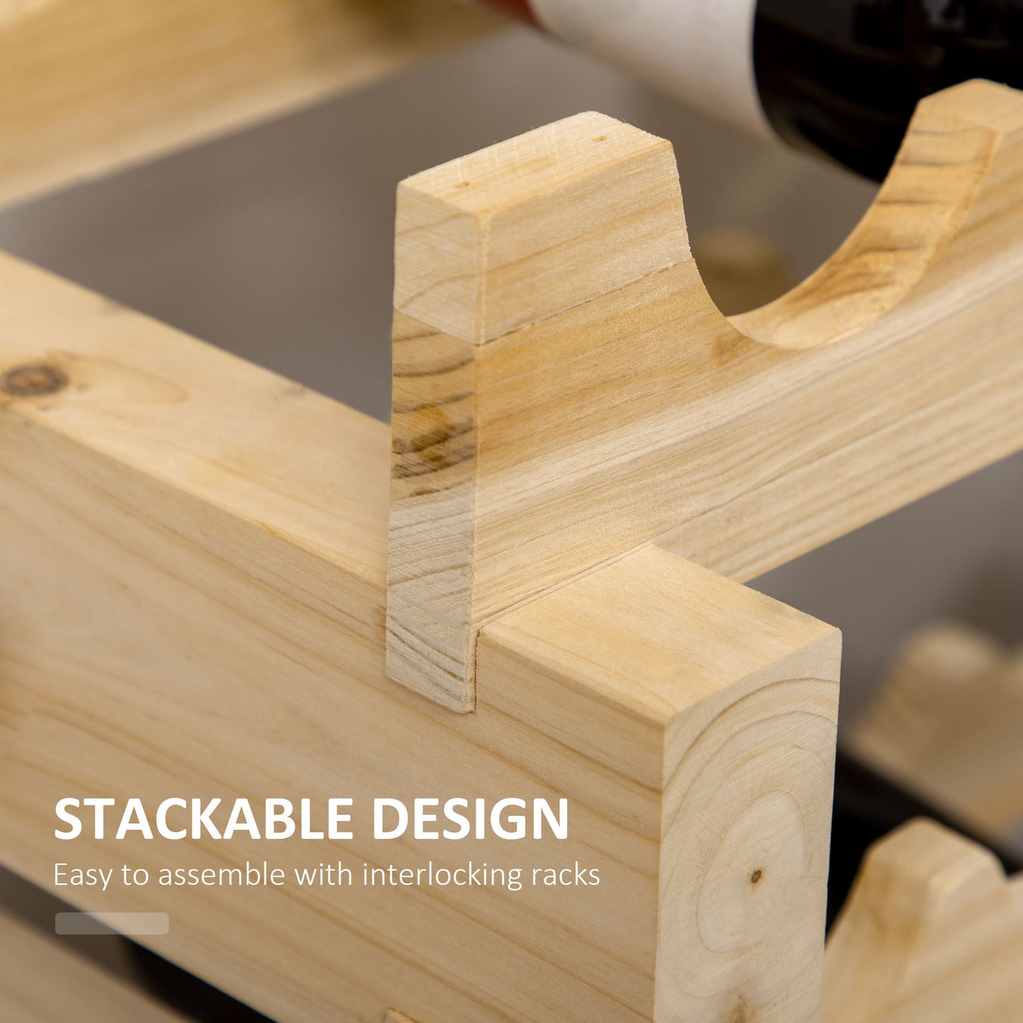 Homcom Six Tier Wooden Wine Rack Set Of 2 Natural Finish Holds 72 Bottles 750ml Each
