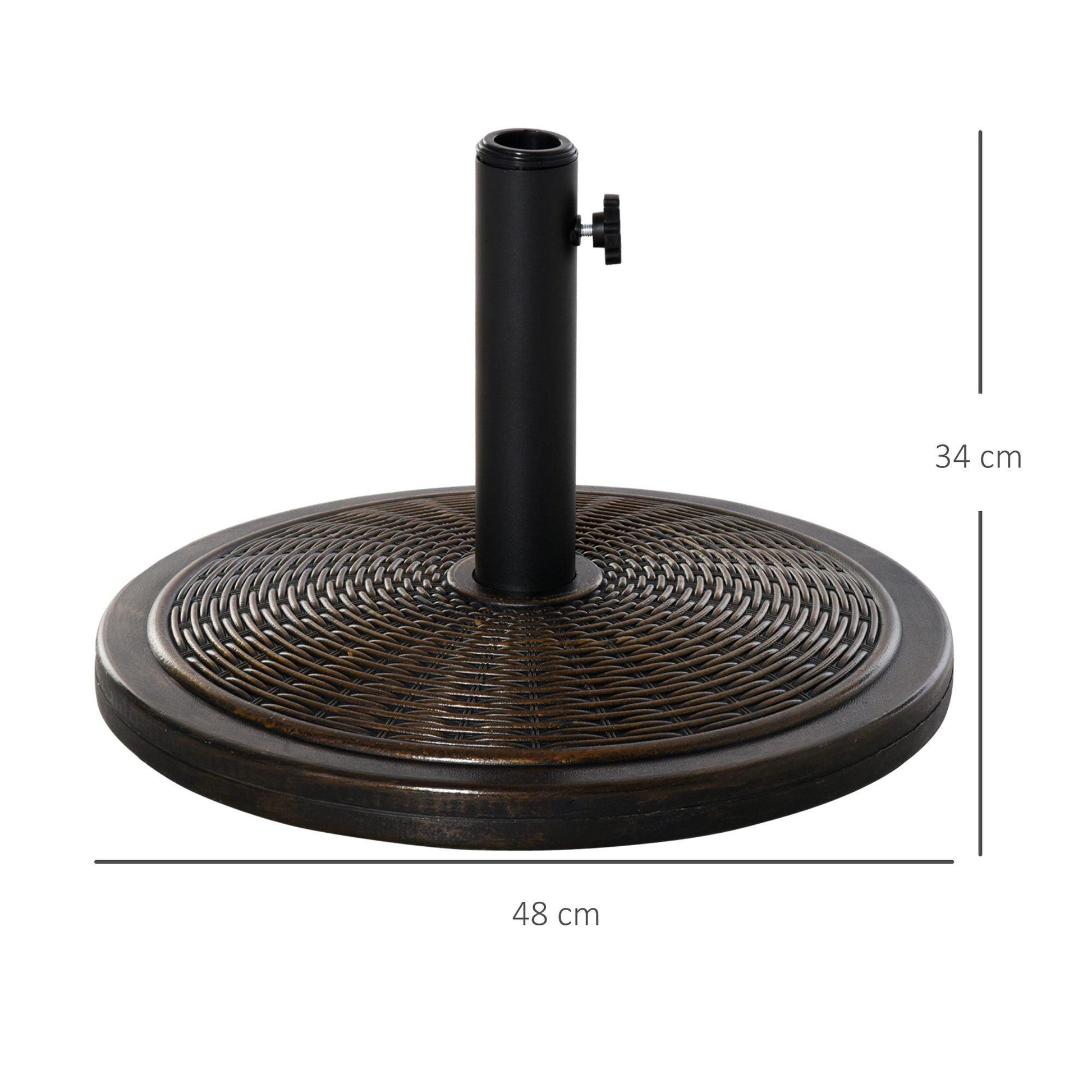 Outsunny Cantilever Offset Umbrella Base Cement Parasol Stand, Black - ALL4U RETAILER LTD