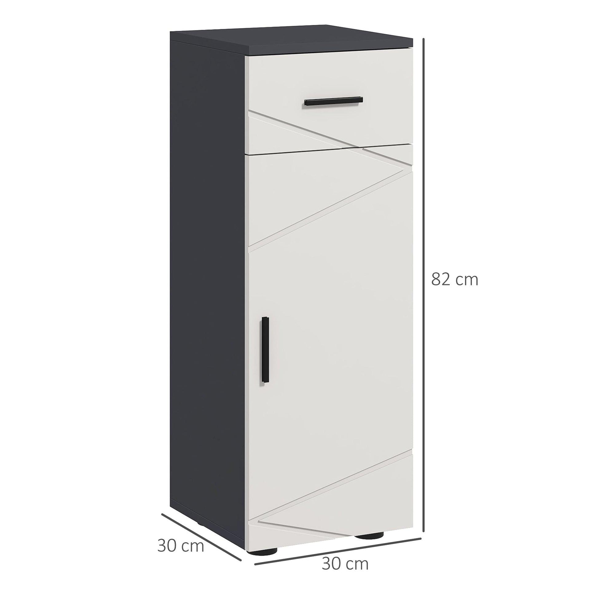 kleankin Bathroom Storage Cabinet, Slim Bathroom Cabinet with Soft Close Door - ALL4U RETAILER LTD