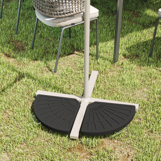 Outsunny 2 Piece Parasol Base Set 28kg Resin Umbrella Stand Weights For Cantilever Parasol Bronze