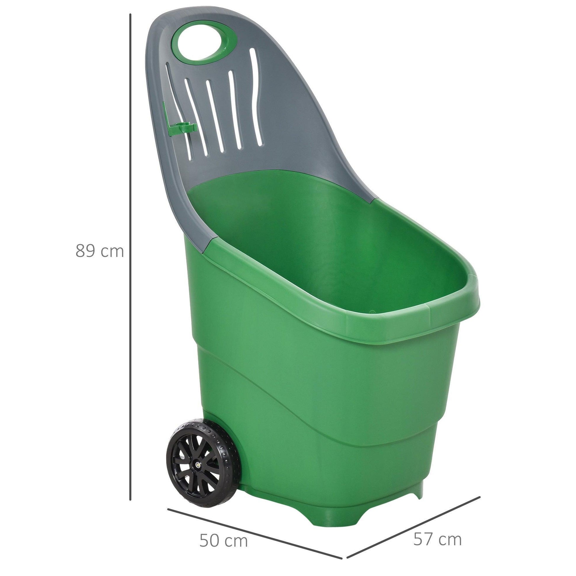 Outsunny Garden Cart Barrow Wheels - Lightweight and Easy to Move - ALL4U RETAILER LTD