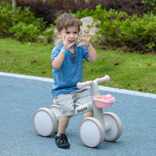 AIYAPLAY Pink Balance Bike for Toddlers Aged 1-3 with Adjustable Seat and Whisper-Quiet Wheels - ALL4U RETAILER LTD