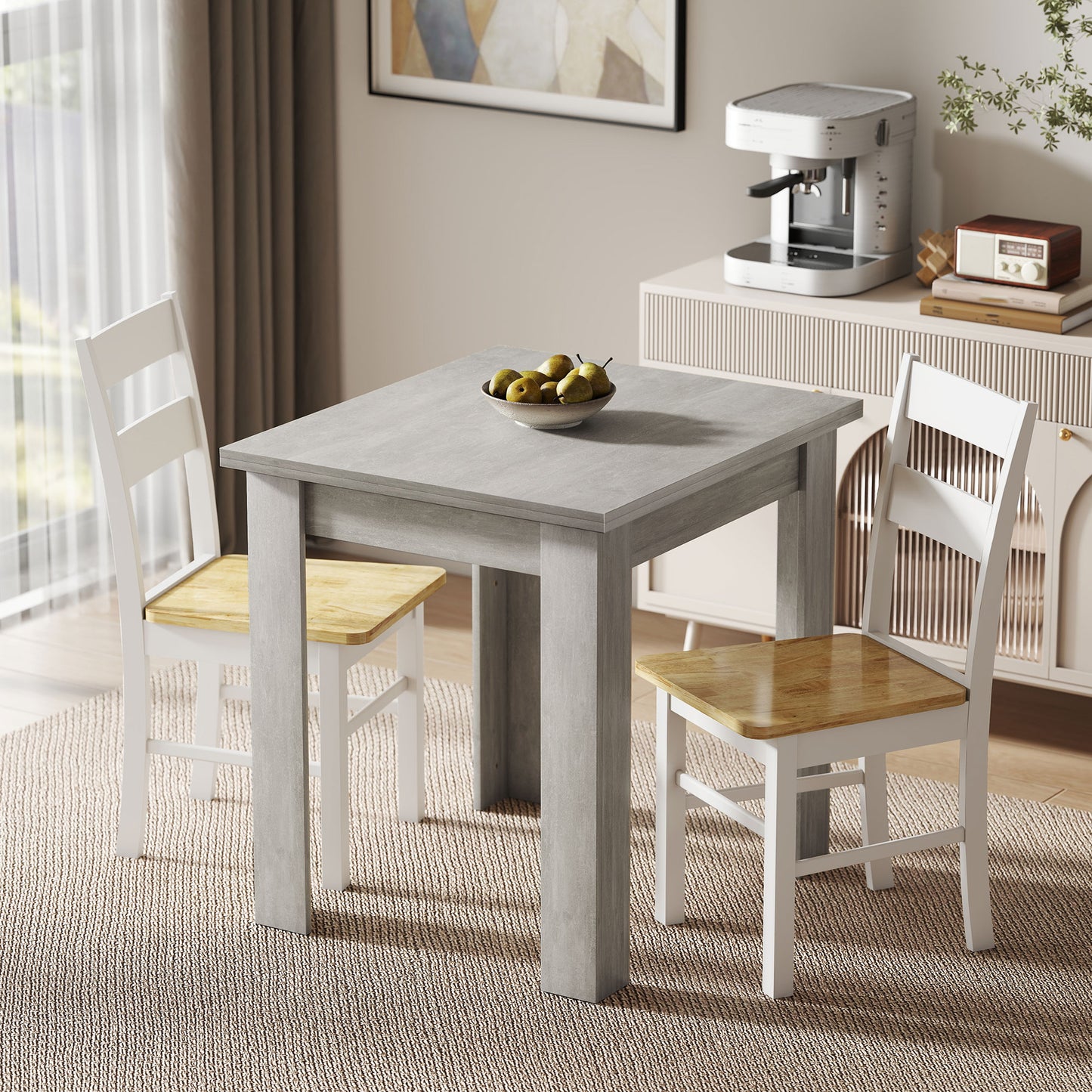 HOMCOM Extendable Folding Dining Table for 4 to 6 Guests, Rectangular Drop Leaf, 140 x 80 x 77.5 cm, Grey