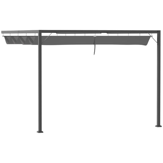 Outsunny 3m Wall Mounted Gazebo Canopy - Grey - ALL4U RETAILER LTD