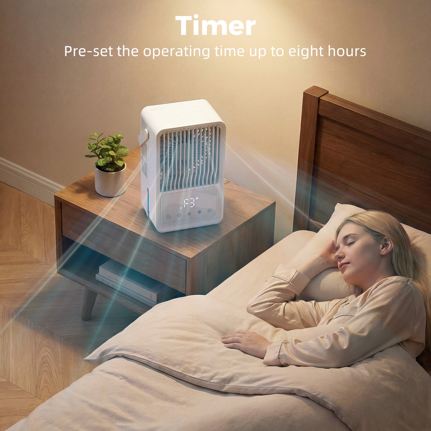 HOMCOM Portable Air Conditioner 4 In 1 Mini Cooler With 3 Wind Speeds 2 Mist Modes And 7 Colour RGB Light White