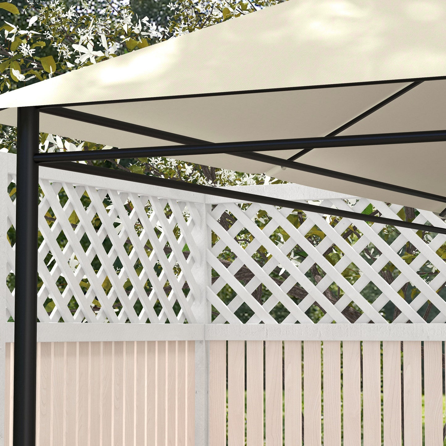 Outsunny 3 x 4m Gazebo Canopy Replacement Cover Top Cover Only Cream White Weather Resistant PA Coated Polyester