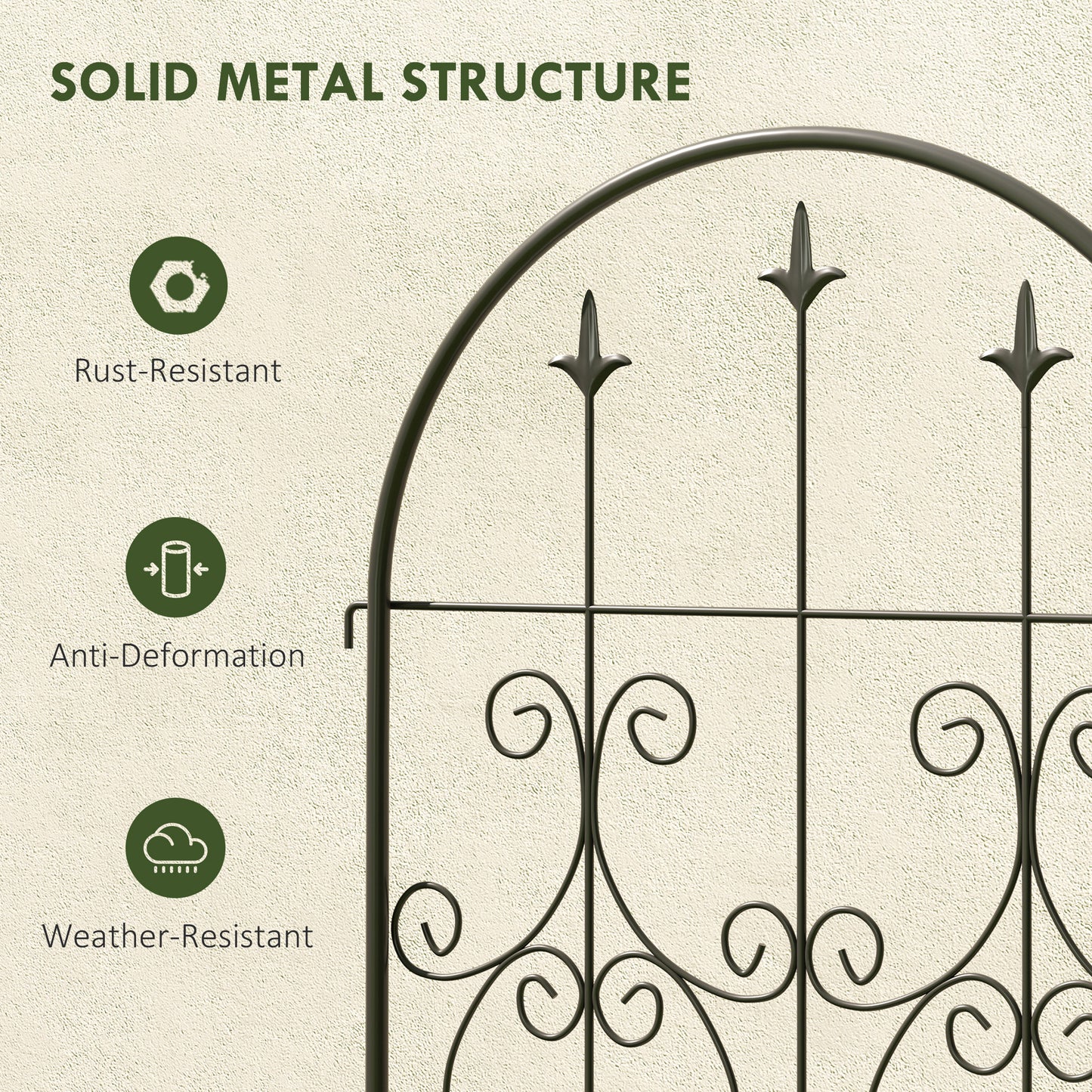 Outsunny Set Of 2 Metal Garden Trellis Panels With Scrollwork Design For Climbing Plants And Privacy 150 By 50 Cm