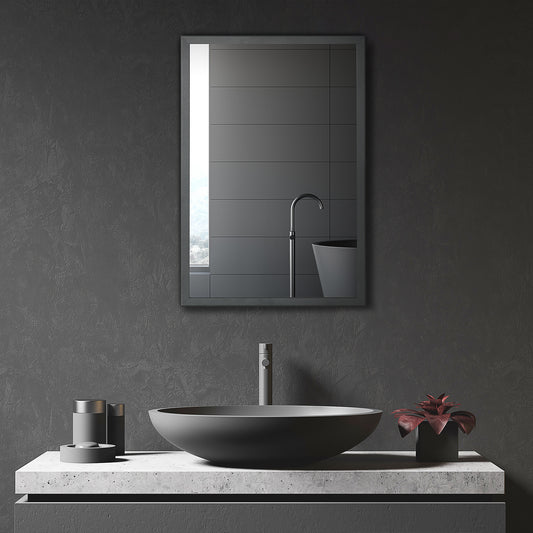 Kleankin Wall Mounted Bathroom Cabinet With Mirror And Storage Shelves Black 40 x 12 x 60 cm Soft Close