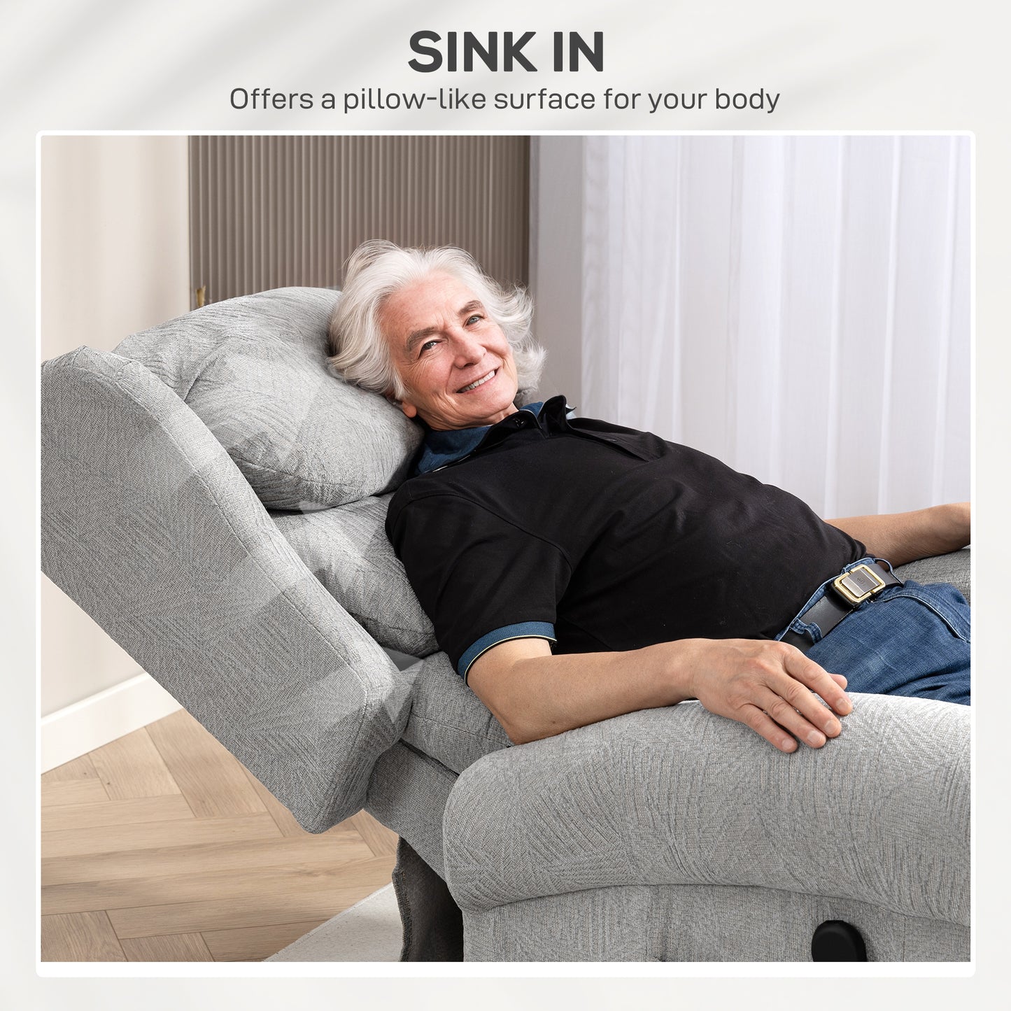 HOMCOM Velvet Feel Electric Riser Recliner Chair Grey For Seniors With Easy Rise And Sit Comfort