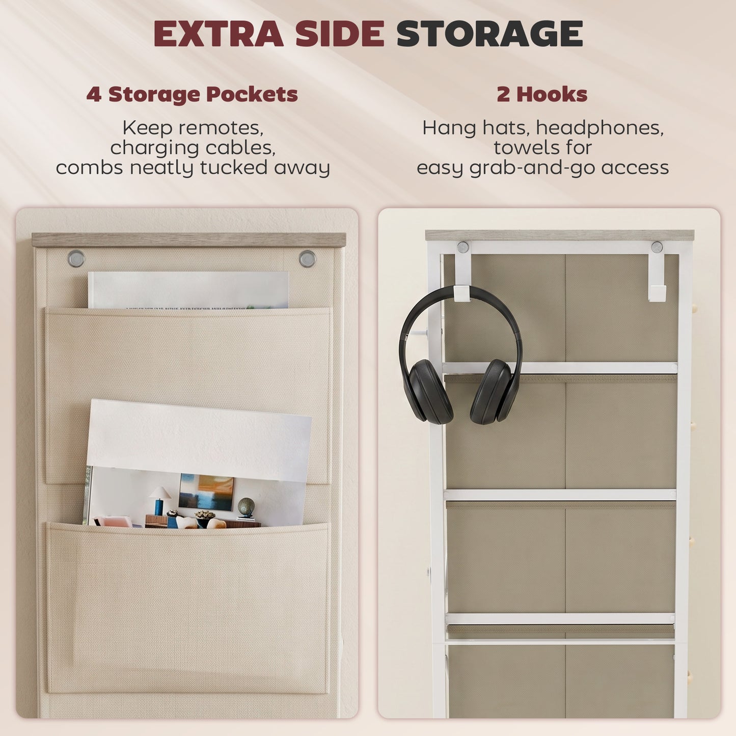 Homcom Chest of Drawers with 5 Fabric Drawers Steel Frame Storage Unit