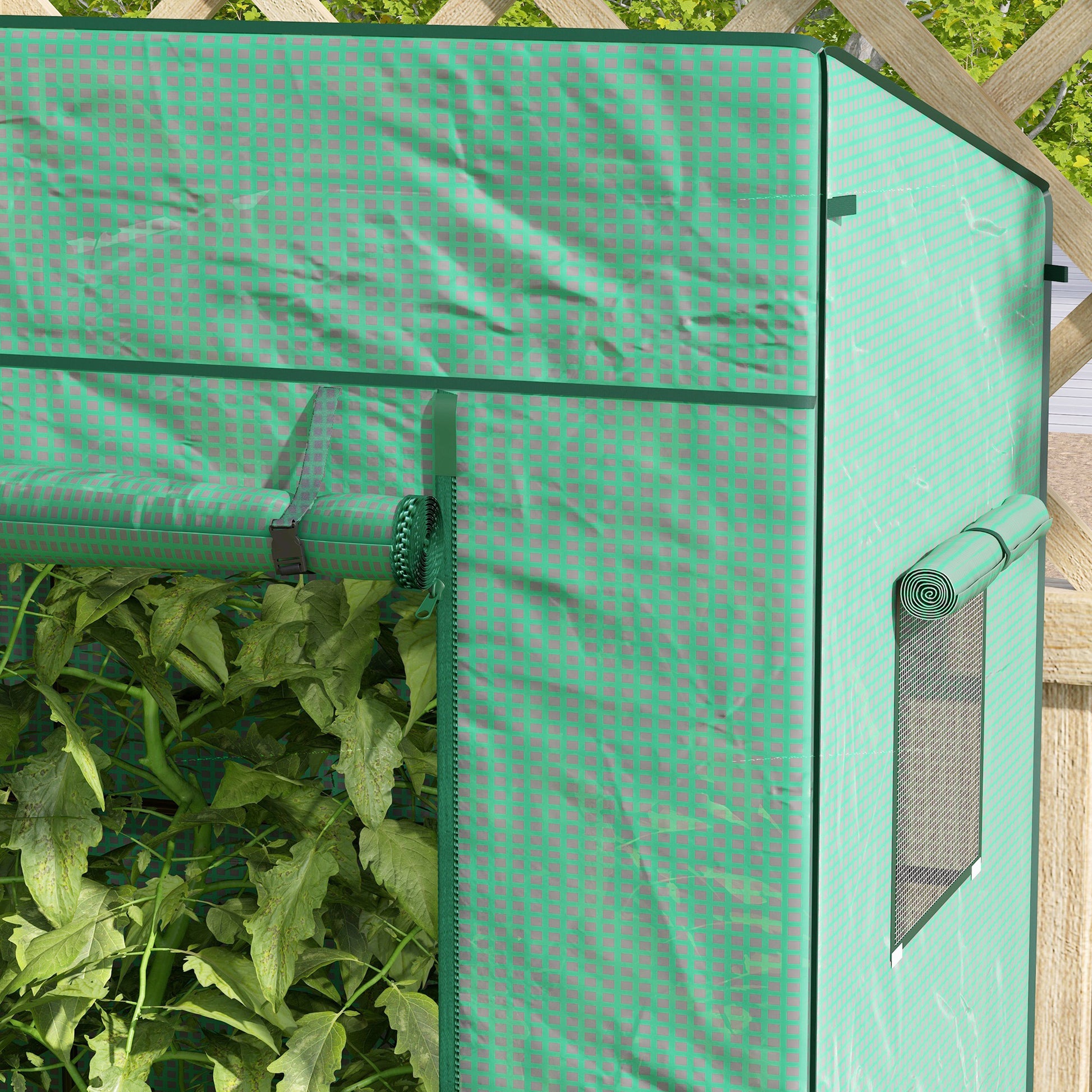 Outsunny Outdoor Greenhouse: Sturdy PE Cover, Plant Shelter with Zipped Access, Lush Green Design - ALL4U RETAILER LTD