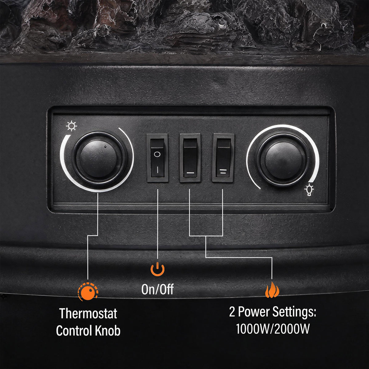 HOMCOM 3 Sided Electric Fireplace Heater With Thermostat