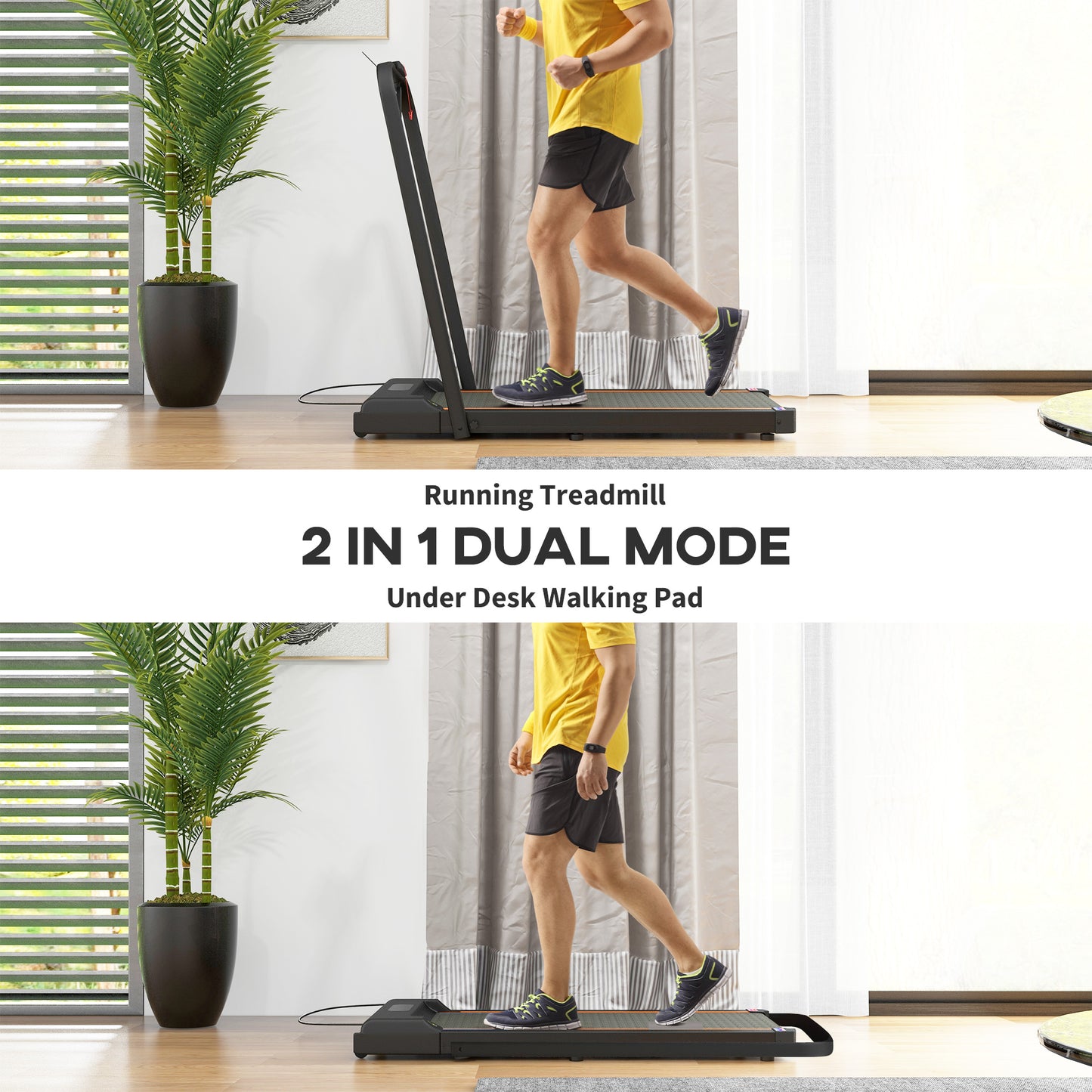 SPORTNOW 2.5HP Folding Treadmill with Remote Control and LED Display for Home Gym and Office, Orange - ALL4U RETAILER LTD