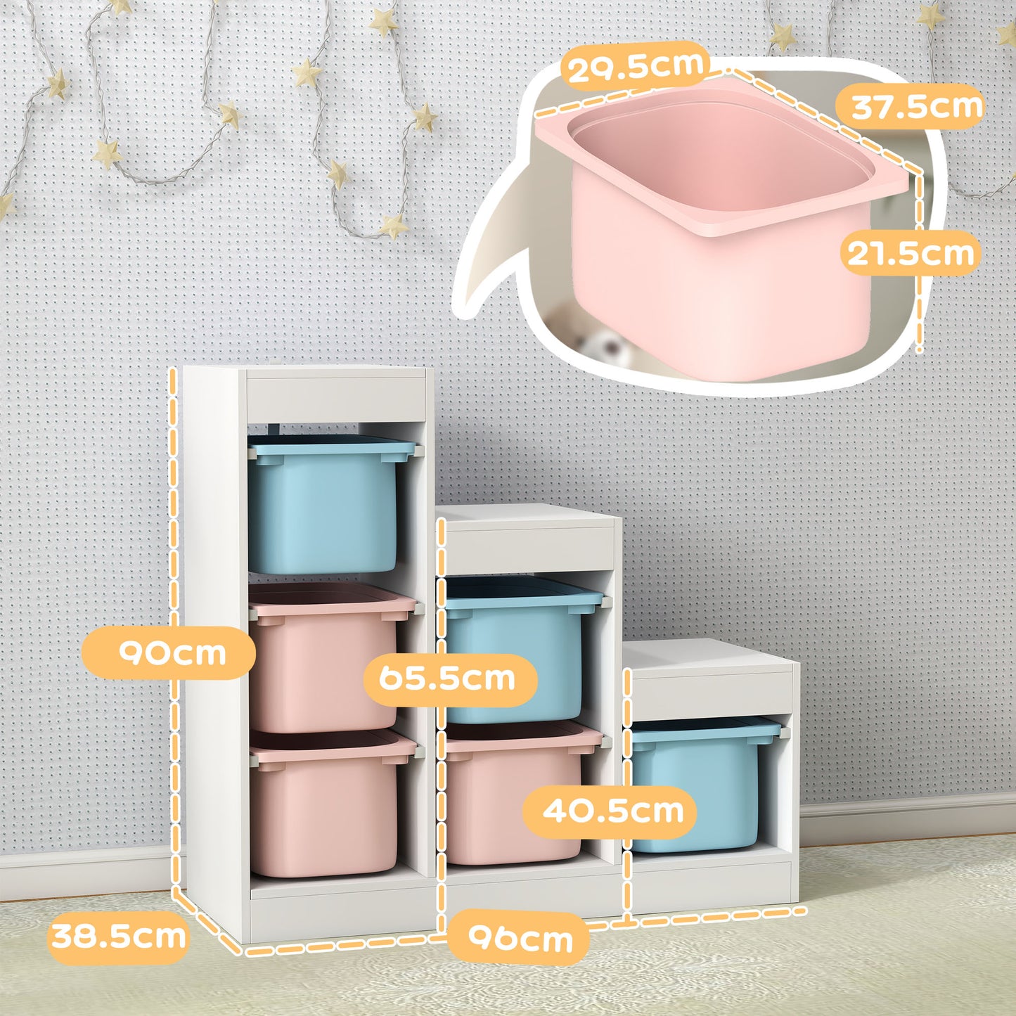 AIYAPLAY Three Layer Toy Storage Organizer With Removable Bins For Ages 3 To 8 Years Multicolor