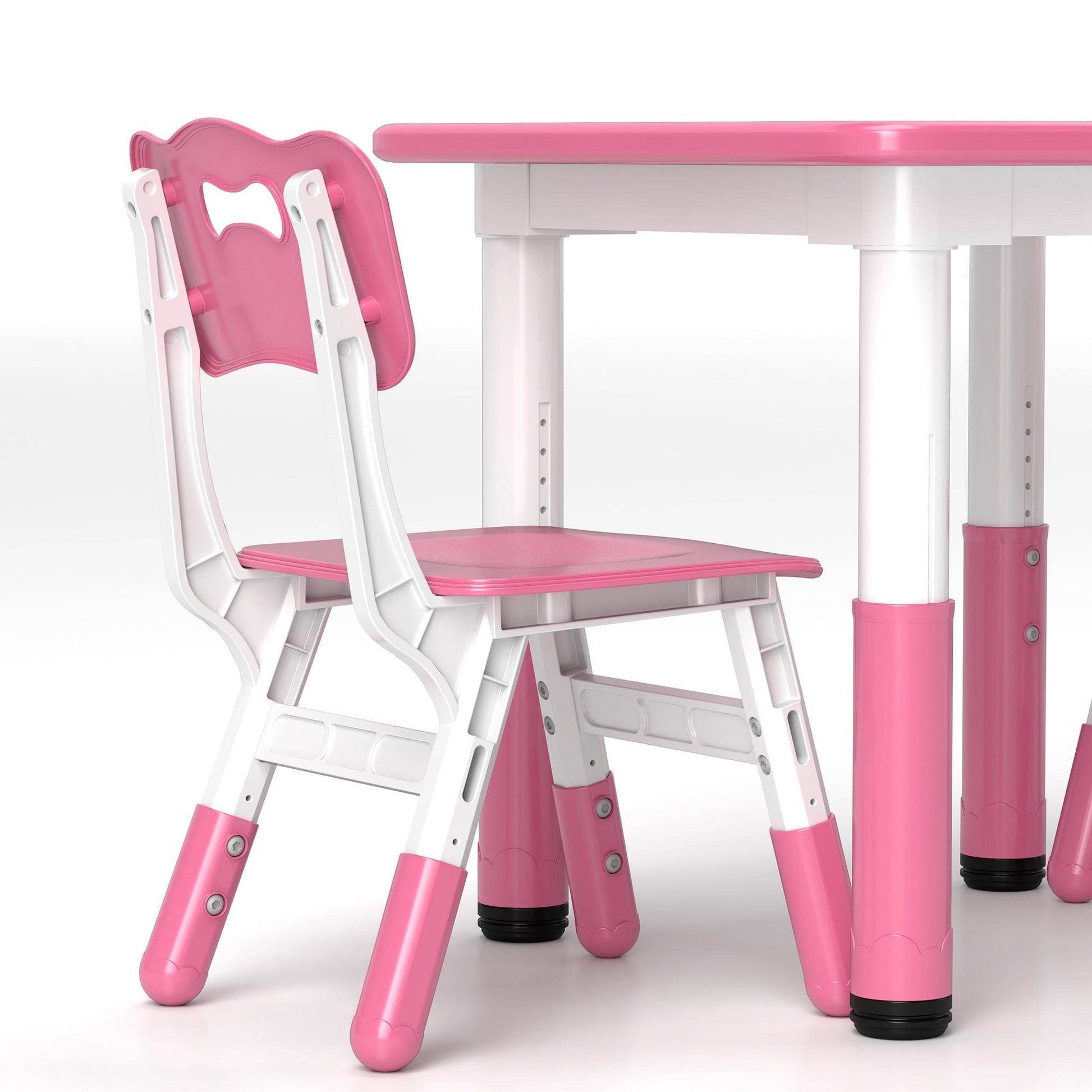 AIYAPLAY Adjustable Pink Toddler Table and Chair Set - 3 Pieces for Playroom and Bedroom - ALL4U RETAILER LTD