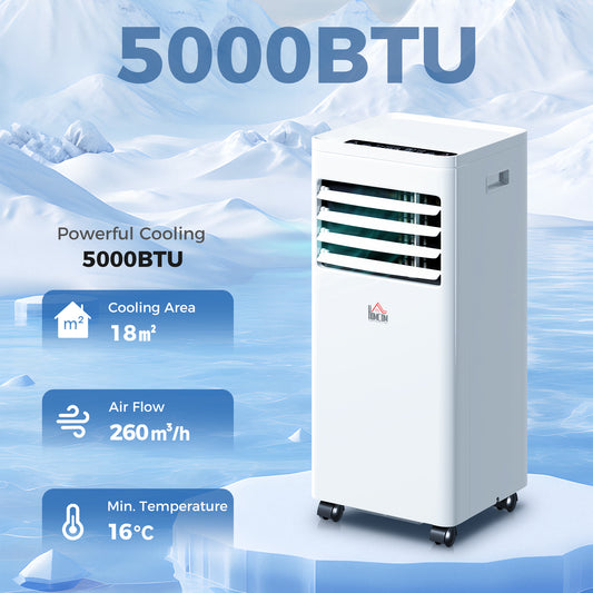 HOMCOM Portable Air Conditioner 9000 BTU With Display 4 In 1 Cooling Dehumidifying Sleep Mode Up To 28 Square Meters