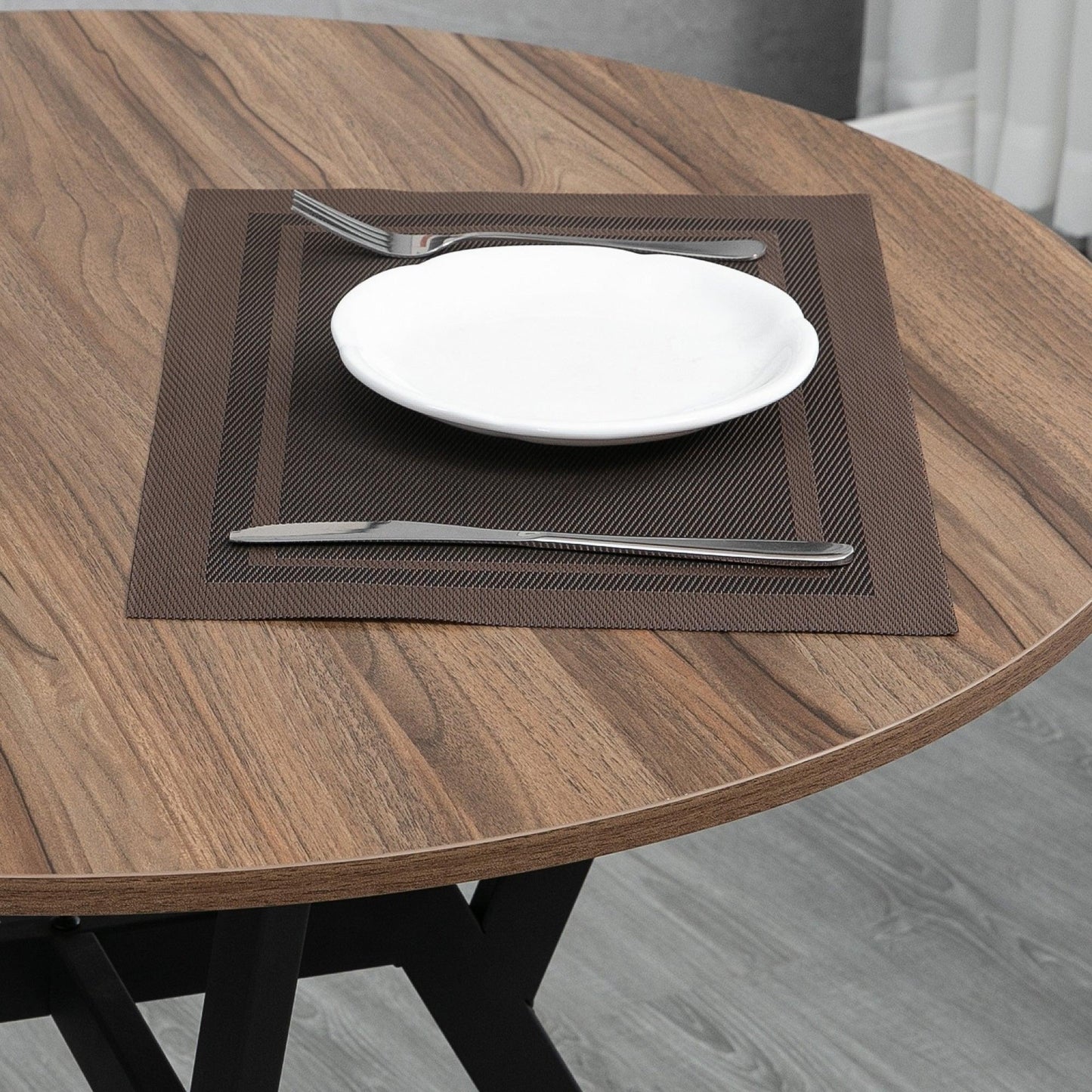 HOMCOM Brown Dining Table with Anti-slip Foot Pads - ALL4U RETAILER LTD