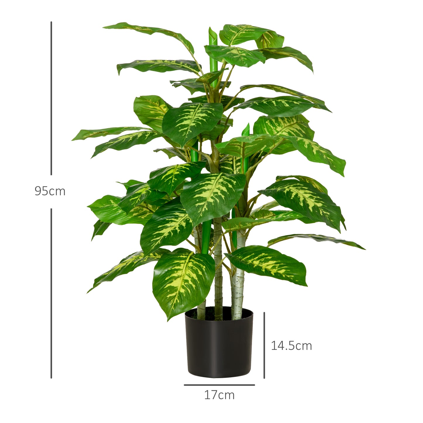 Outsunny Set of 2 Realistic Artificial Evergreen Trees in Nursery Pots for Indoor and Outdoor Decor - ALL4U RETAILER LTD