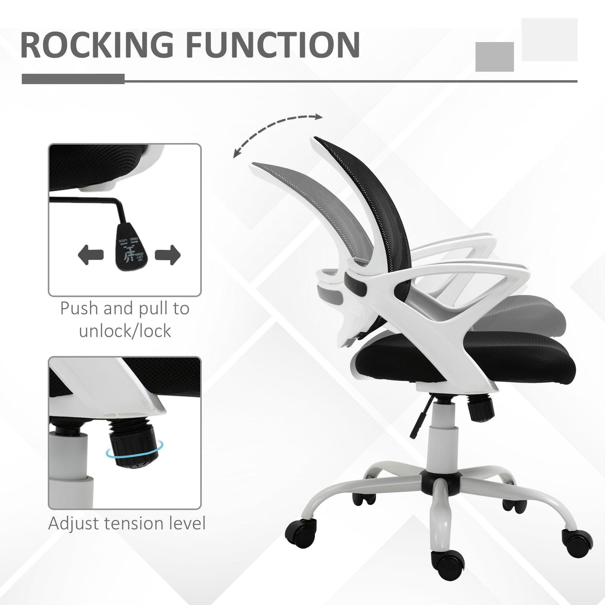 Vinsetto Mesh Swivel Chair with Lumbar Support - ALL4U RETAILER LTD