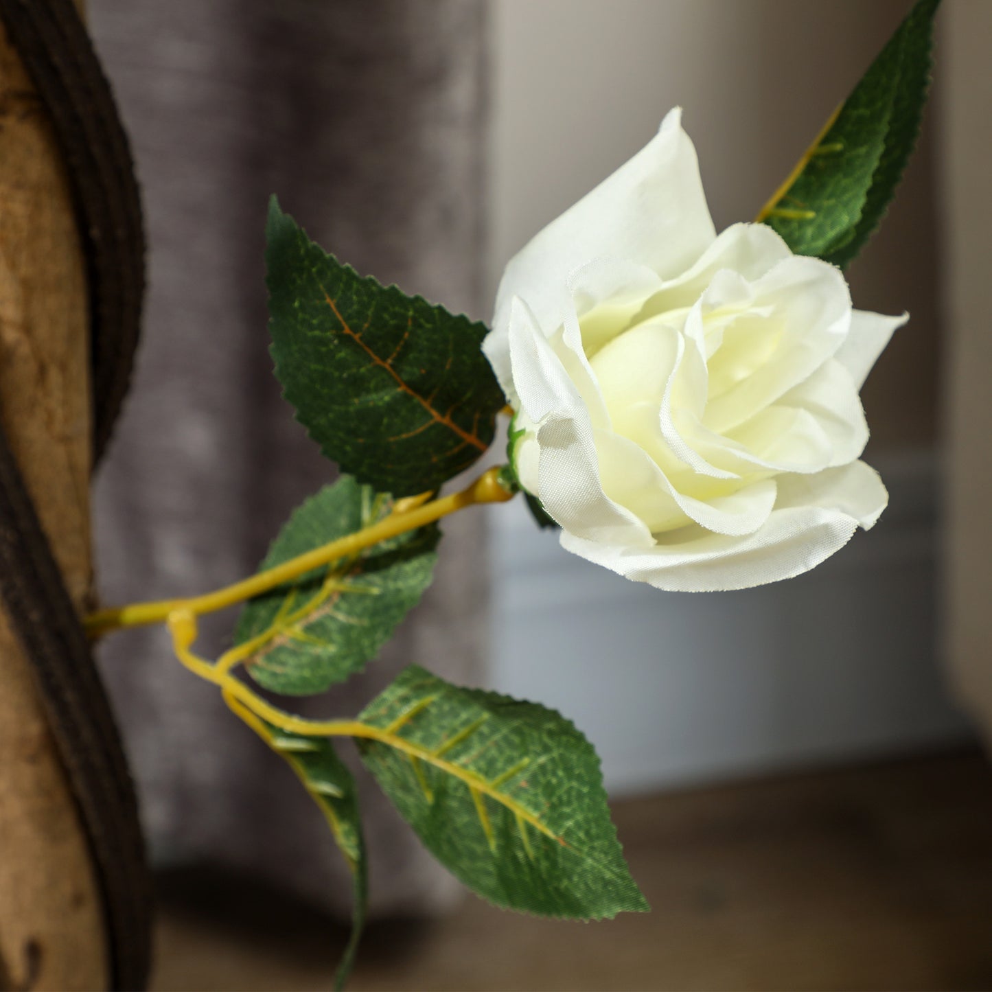 Outsunny Set Of Two Faux Rose Trees In White For Indoor Decor Realistic Artificial Roses