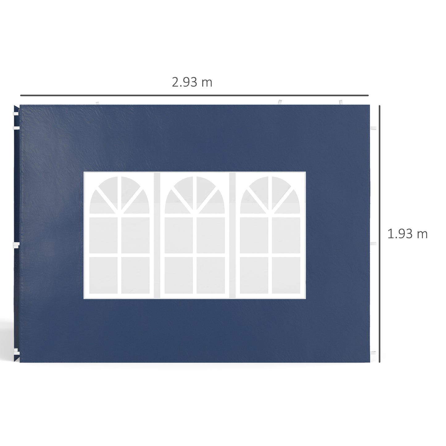 Outsunny Set of Two Replacement Walls for 3x3m and 3x6m Gazebo Canopies Blue with Window