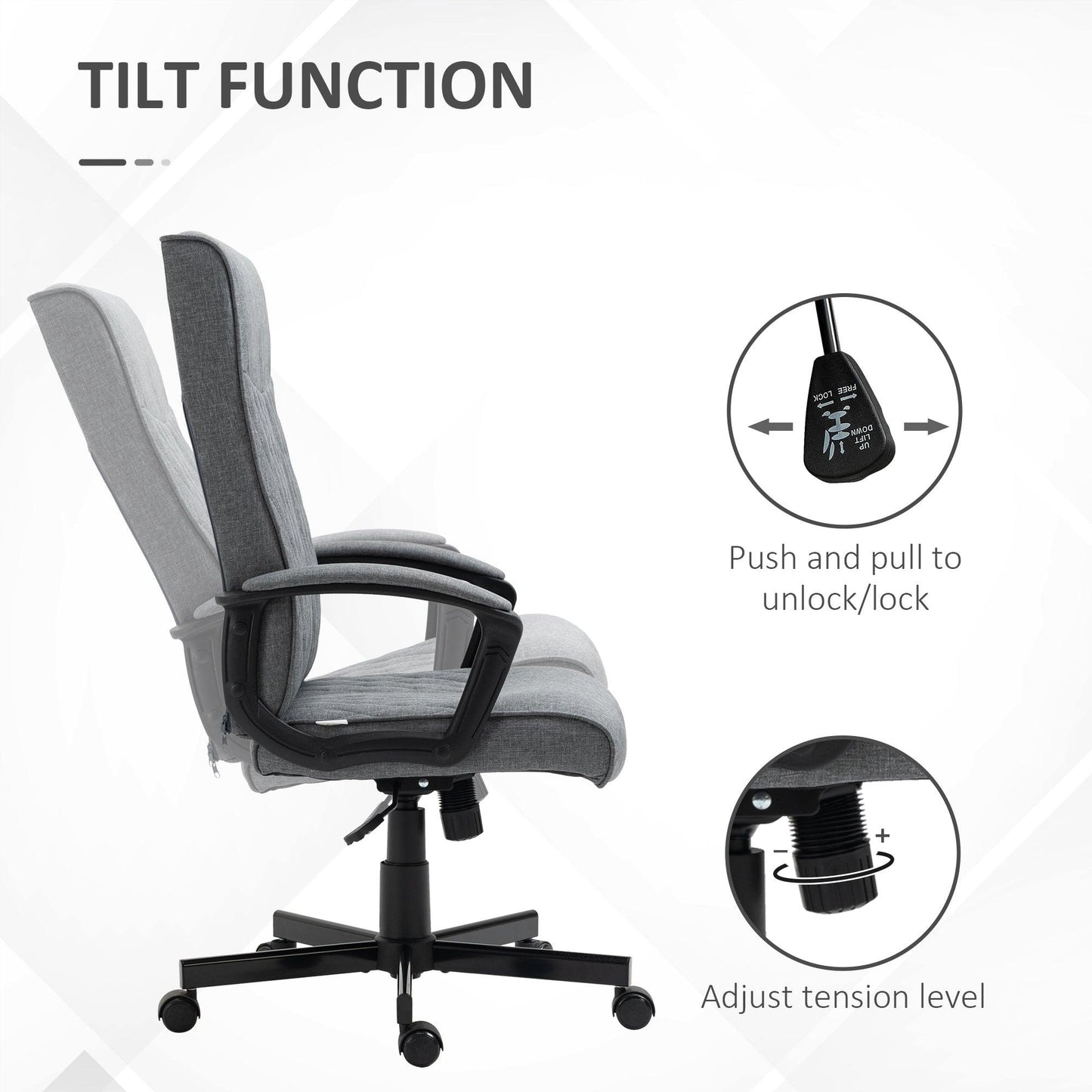 Vinsetto High-Back Office Chair, Dark Grey - ALL4U RETAILER LTD