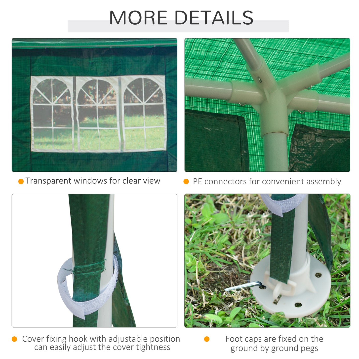 Outsunny 9 By 3 M Party Tent Gazebo Marquee Outdoor Patio Canopy Shelter With Windows And Side Panels Green