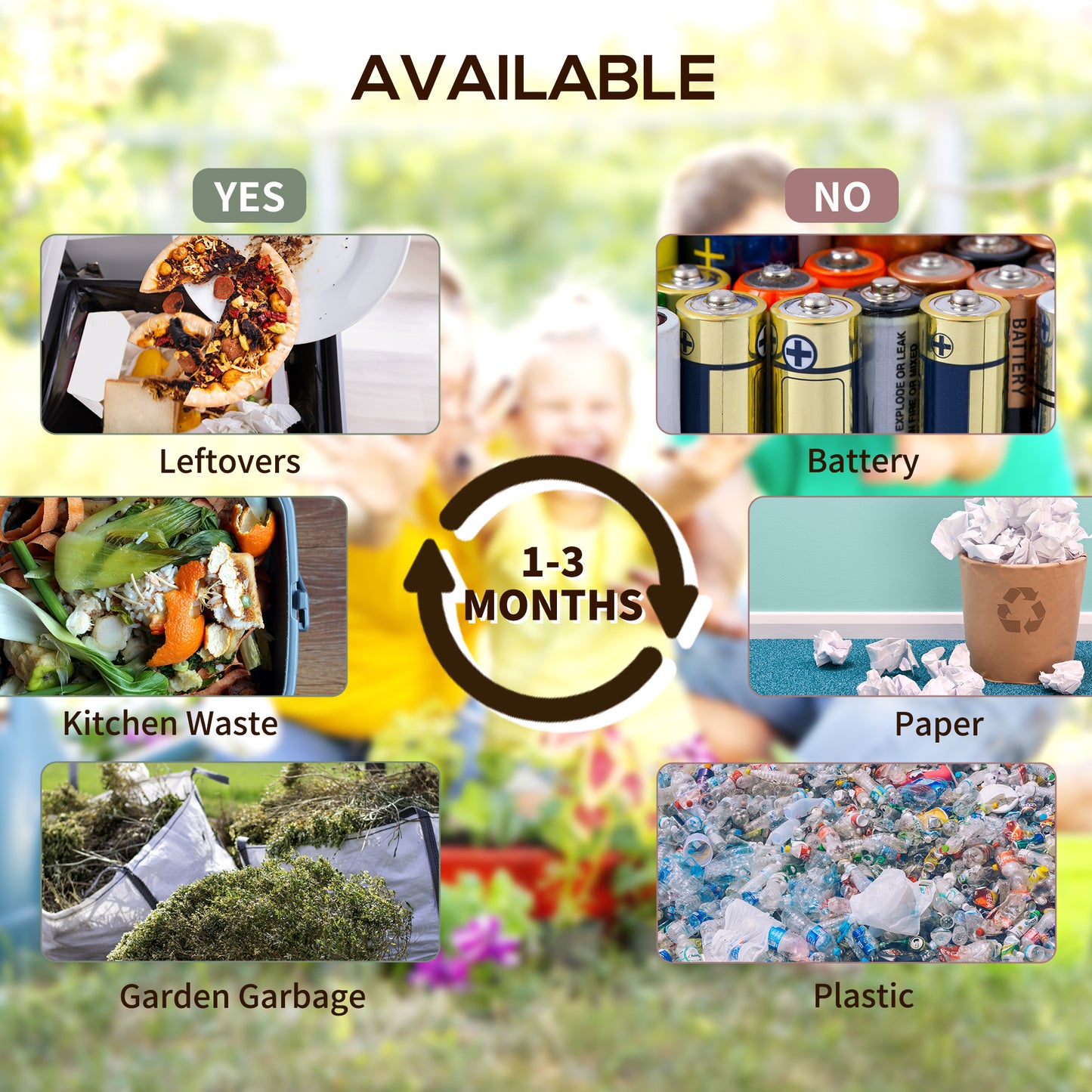 Outsunny 130L Double Chamber Composter Outdoor Garden Waste Bin Black For Eco Friendly Home Composting