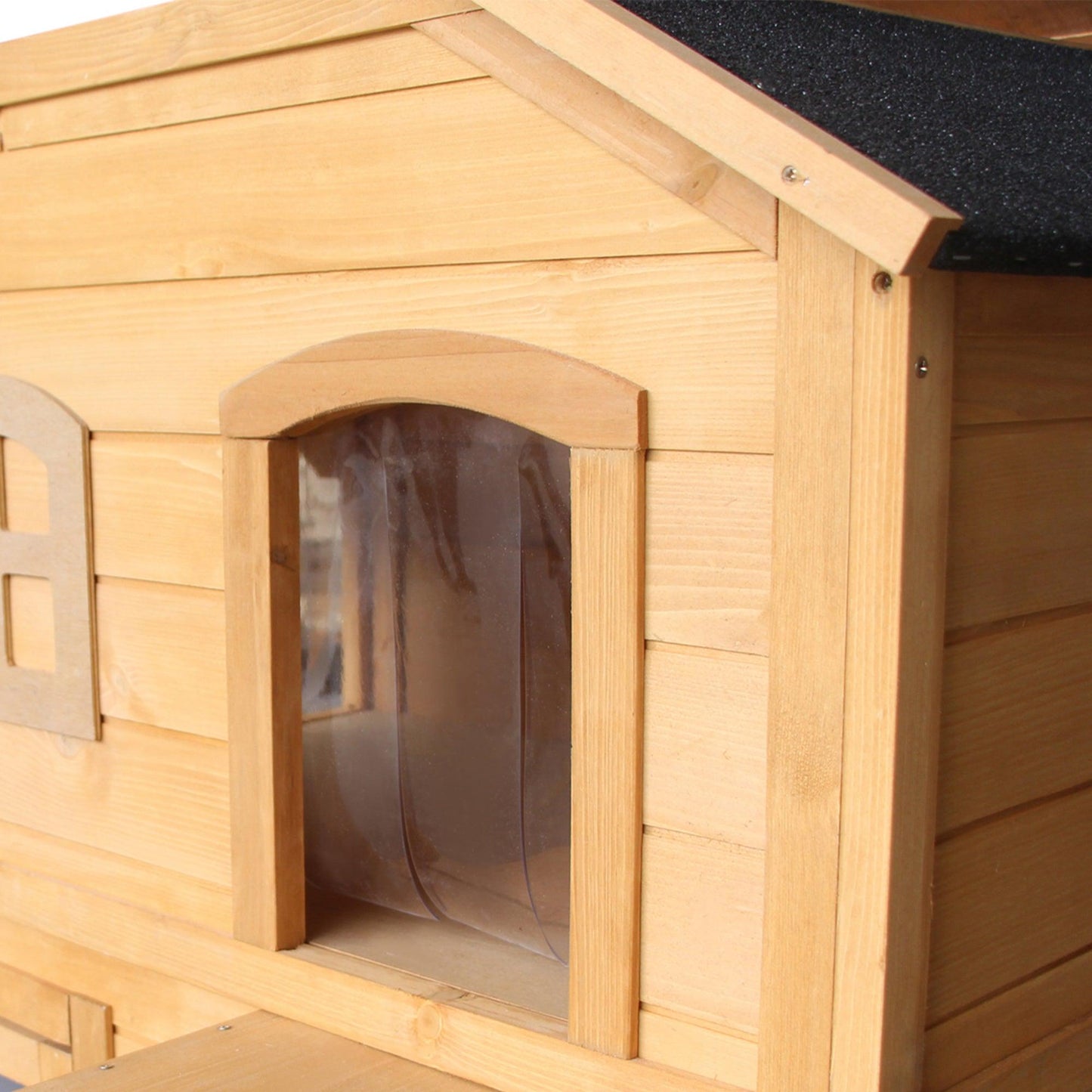 PawHut 2 Floor Wooden Cat House Condo - Outdoor Pet Shelter - ALL4U RETAILER LTD