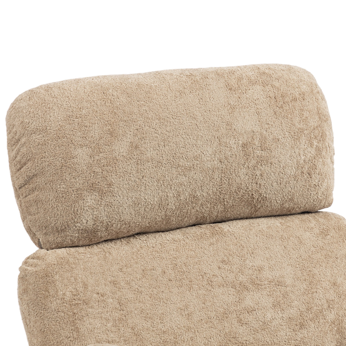 HOMCOM Upholstered Rocking Chair with Adjustable Headrest Light Brown Velvet