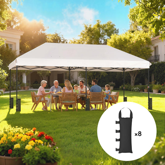 Outsunny 8 Pack Gazebo Sand Weight Bags 40 Kg 600D Heavy Duty Sandbags for Canopy Tent Legs Without Sand Black