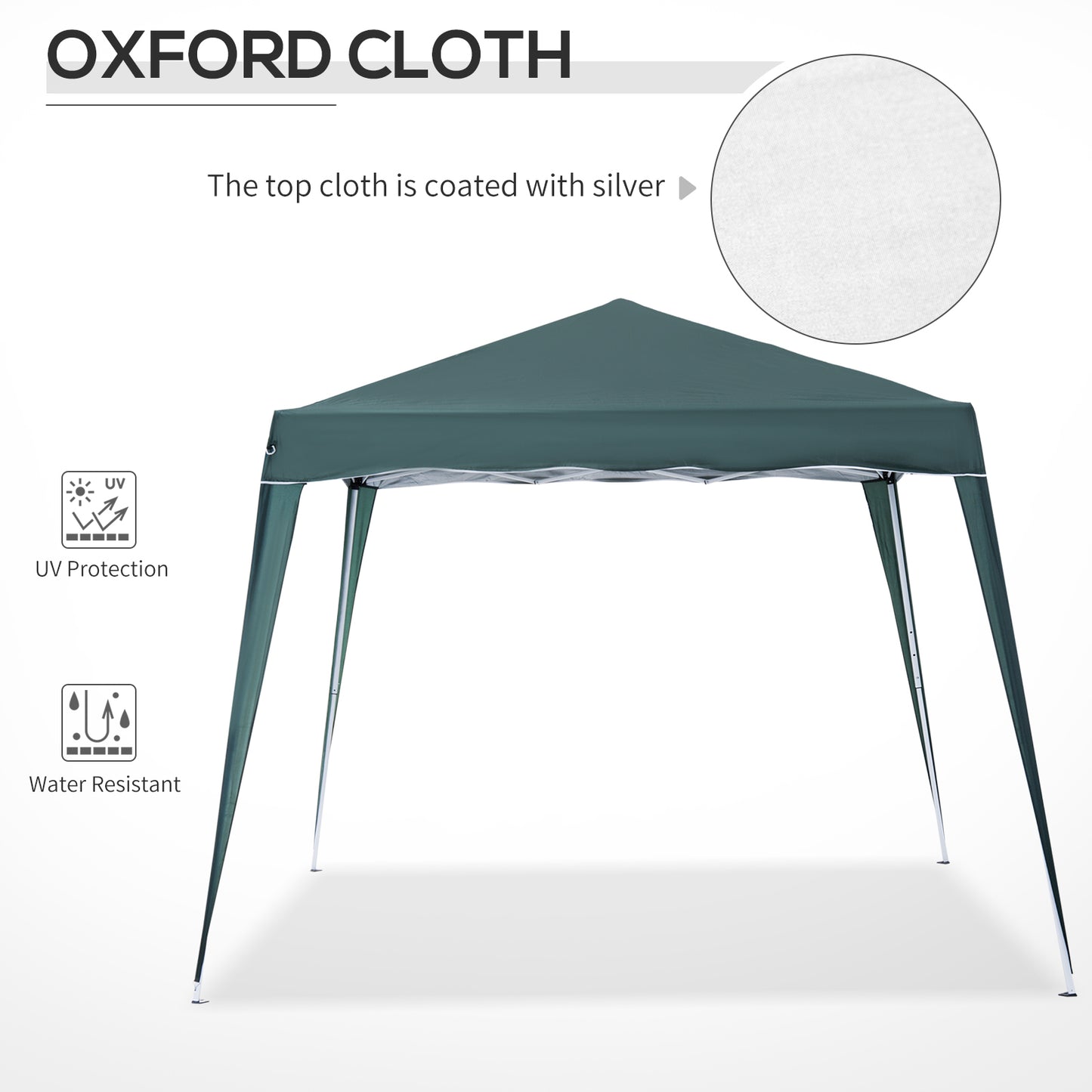 Outsunny 3m Base and 2.5m Pop Up Gazebo with Carry Bag Height Adjustable Slant Leg Party Tent for Garden Patio Green