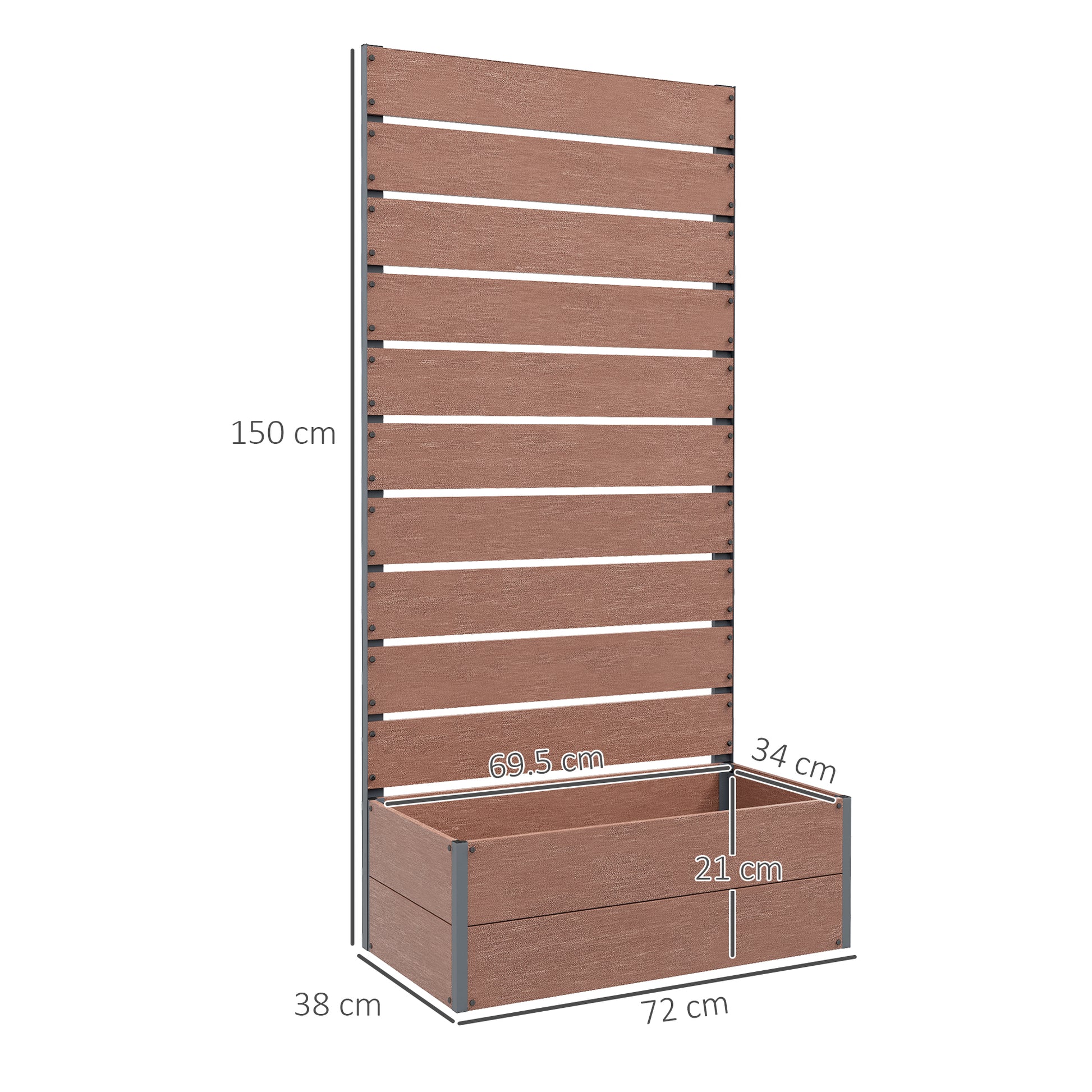 Outsunny Freestanding Raised Bed with Trellis for Climbing Plants and Vines - Garden Planter Box for Outdoor Spaces - ALL4U RETAILER LTD