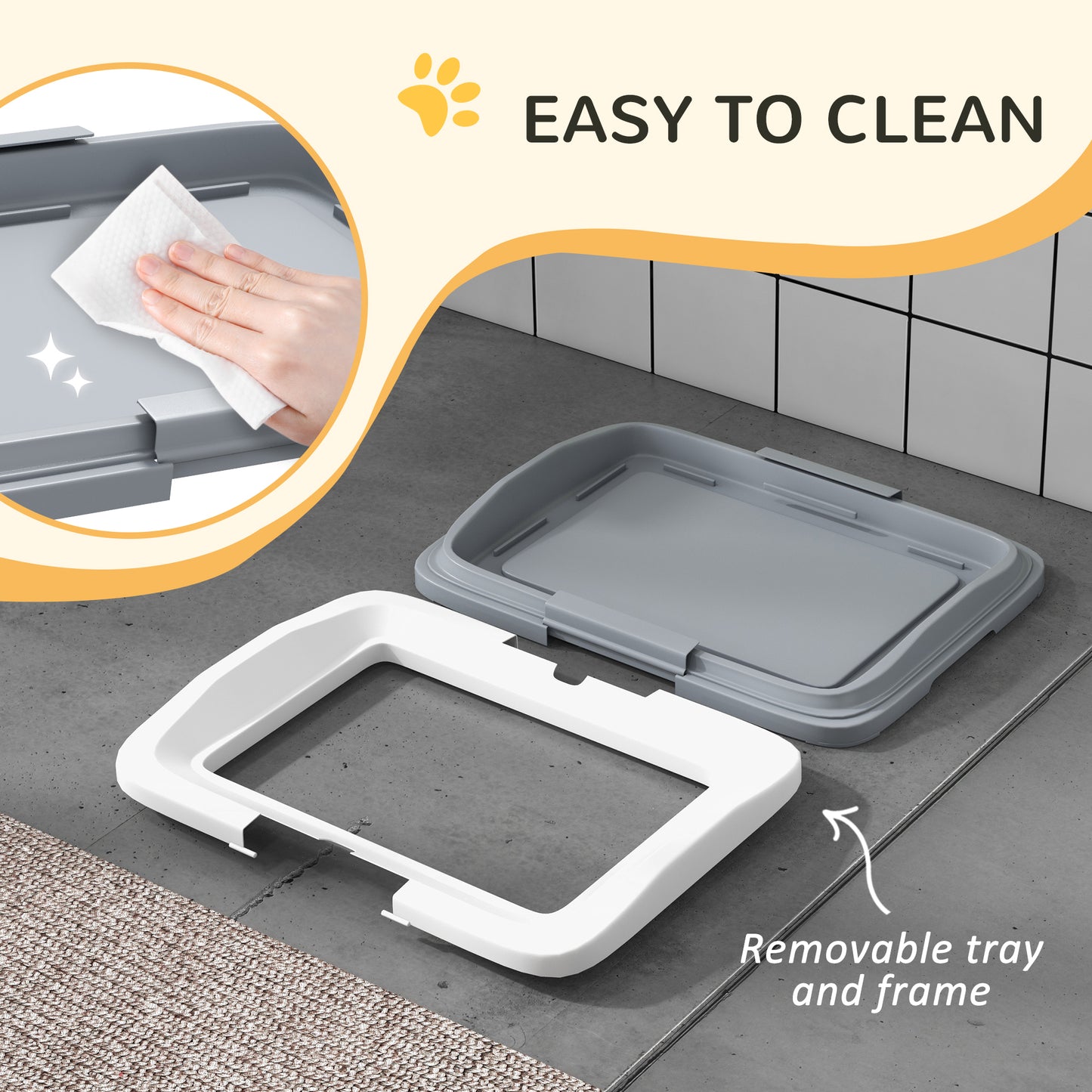 PawHut Compact Dog Training Toilet Tray - 47cm x 34cm - ALL4U RETAILER LTD