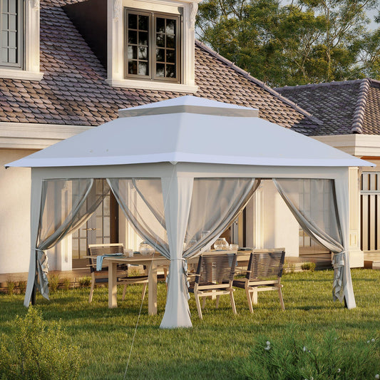 Outsunny Pop-up Party Tent Canopy Gazebo - 3.6x3.6x2.9m - ALL4U RETAILER LTD