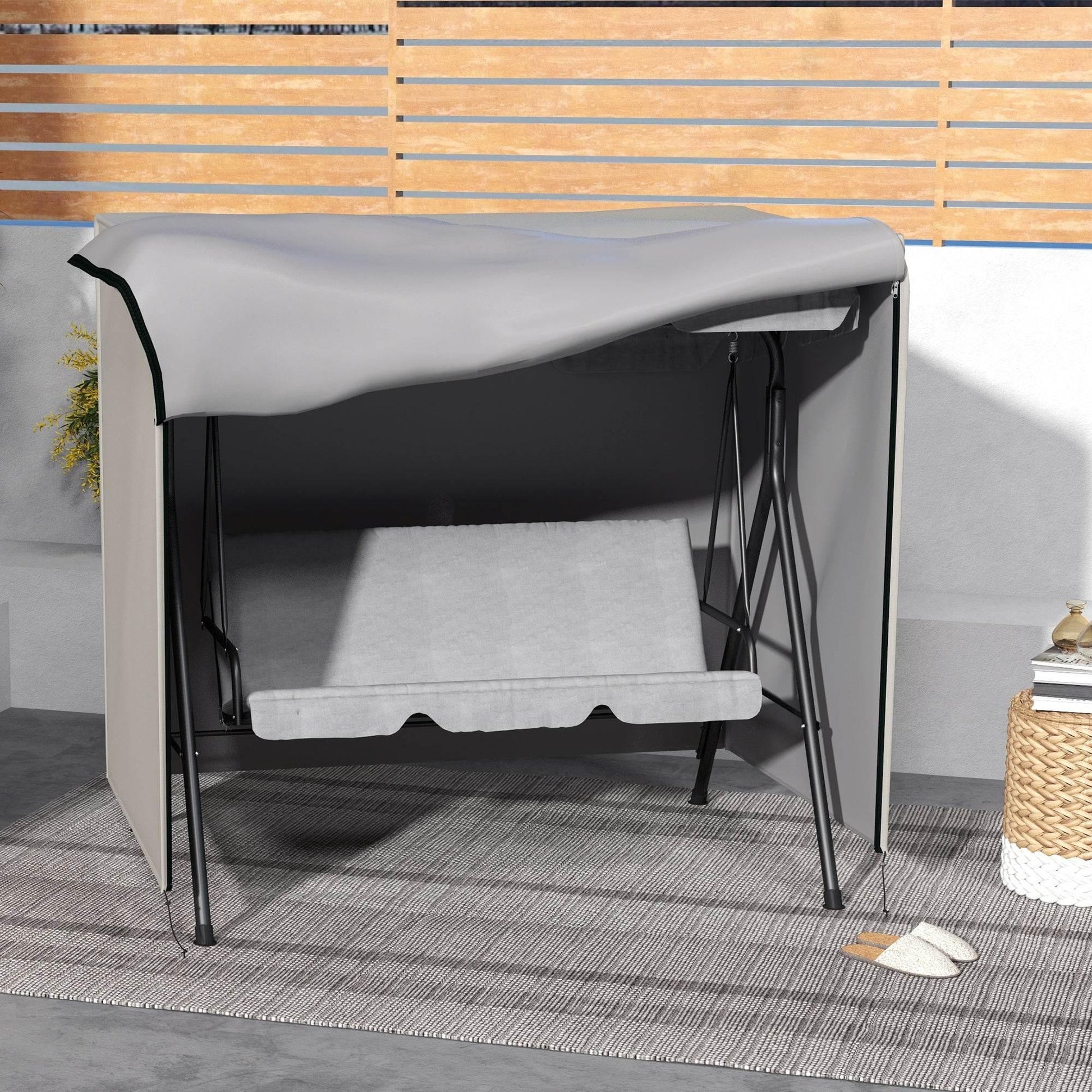 Light Grey Protective Cover for Outsunny Three-Seater Swing Chair (152 x 177cm) - ALL4U RETAILER LTD