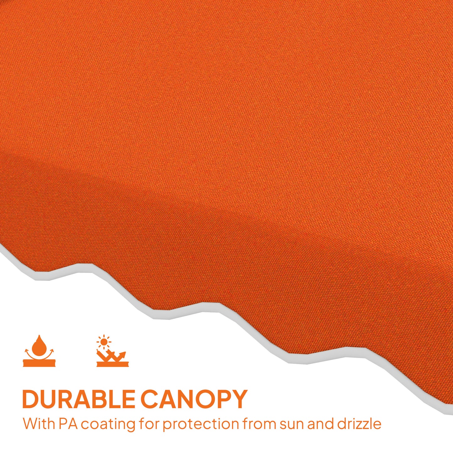 Outsunny 2.5m Cantilever Parasol With Easy Lever Orange Square Top Garden Umbrella With Offset Design And Cross Base