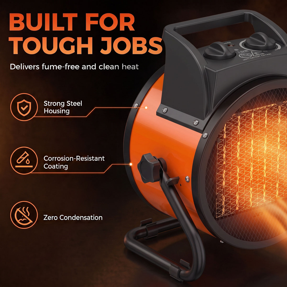 Outsunny 2800W Industrial Ceramic Fan Heater With Adjustable Thermostat
