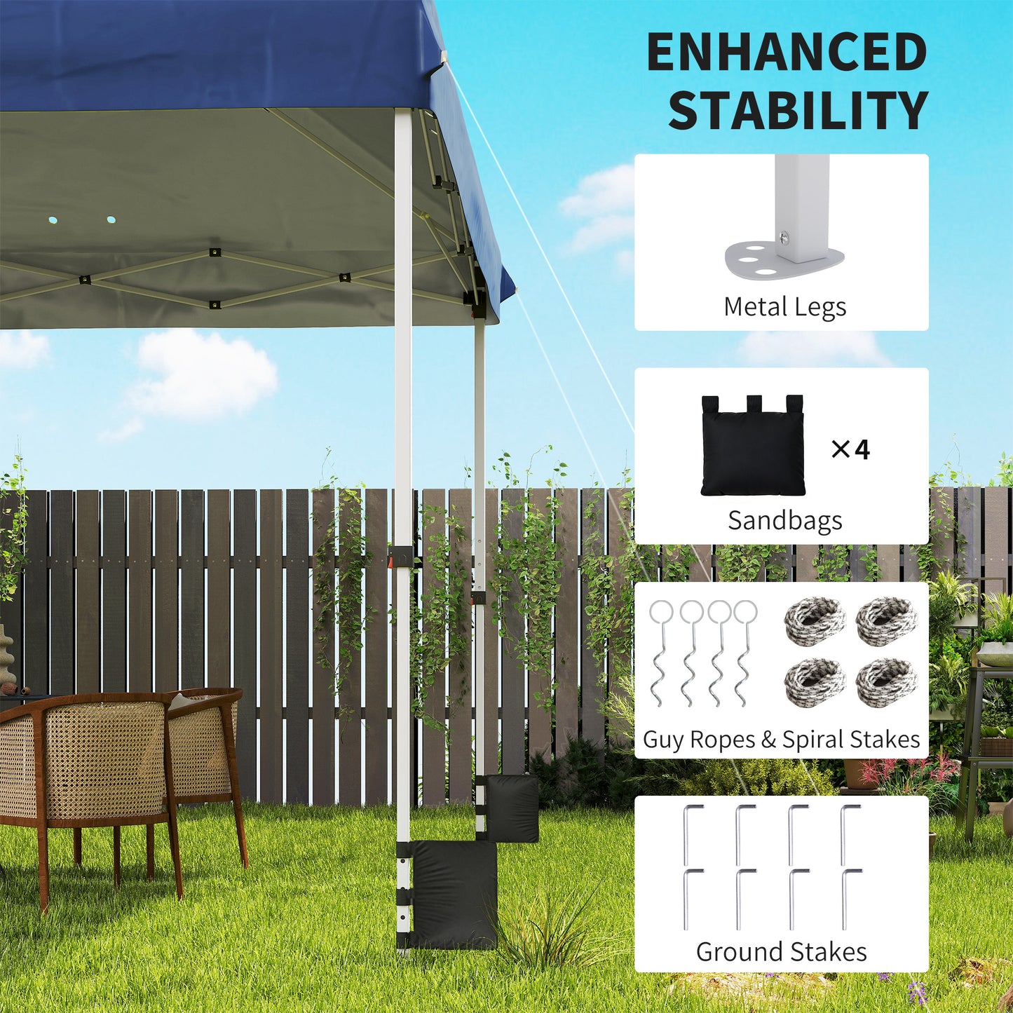 Outsunny 3x3m Pop Up Gazebo With Wheels UPF 50 One Touch Outdoor Garden Party Tent Canopy Dark Blue