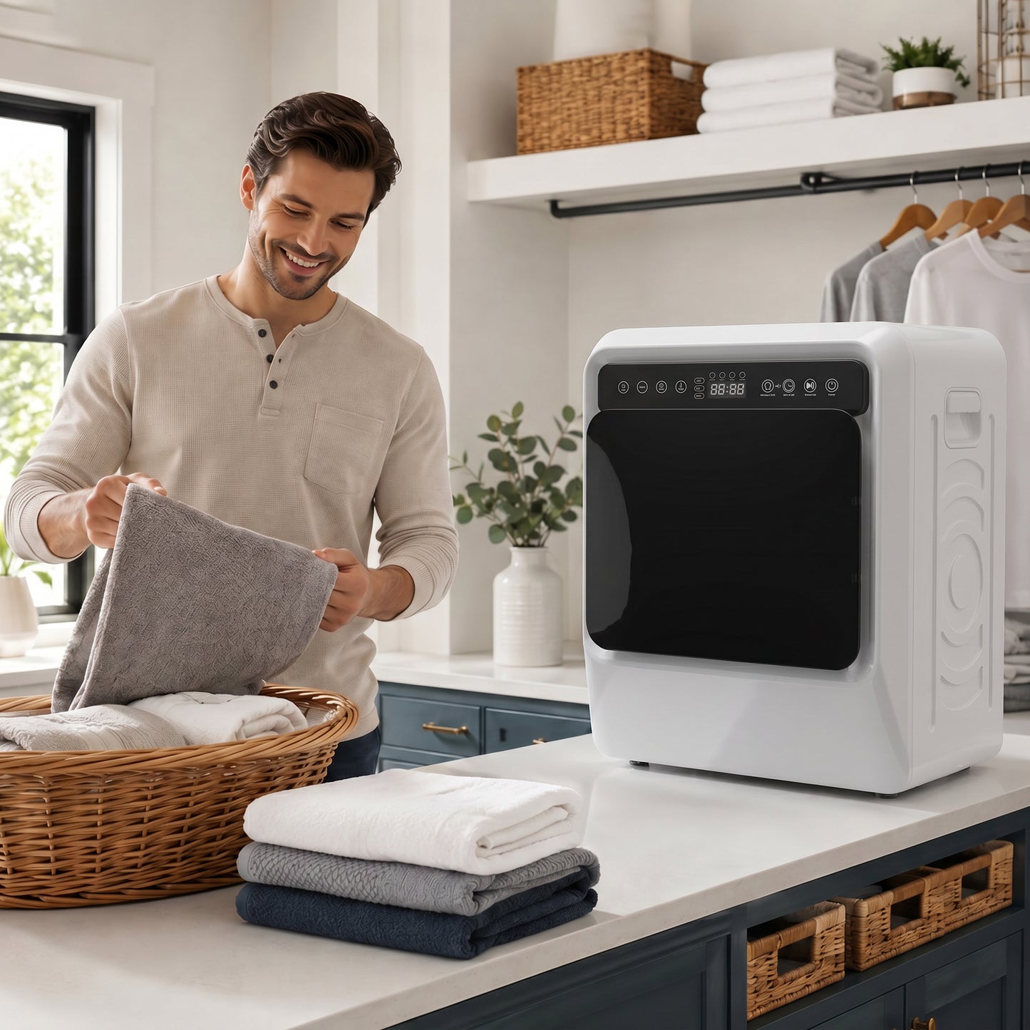 HOMCOM 5kg Vented Tumble Dryer 1000W Compact Smart Drying Freestanding Stackable Clothes Dryer