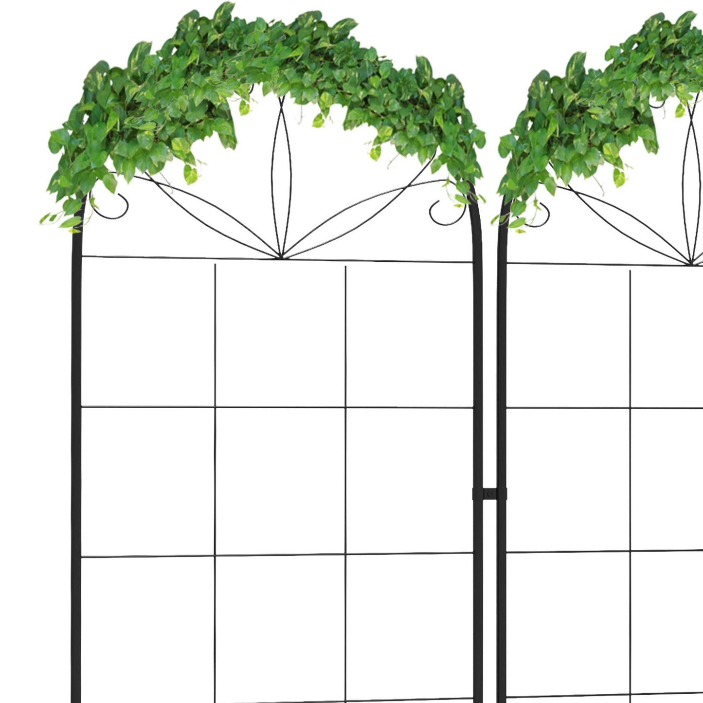 Outsunny Metal Trellis Set of 2, Garden Trellis for Climbing Plants Support Frames, Grid Design - ALL4U RETAILER LTD