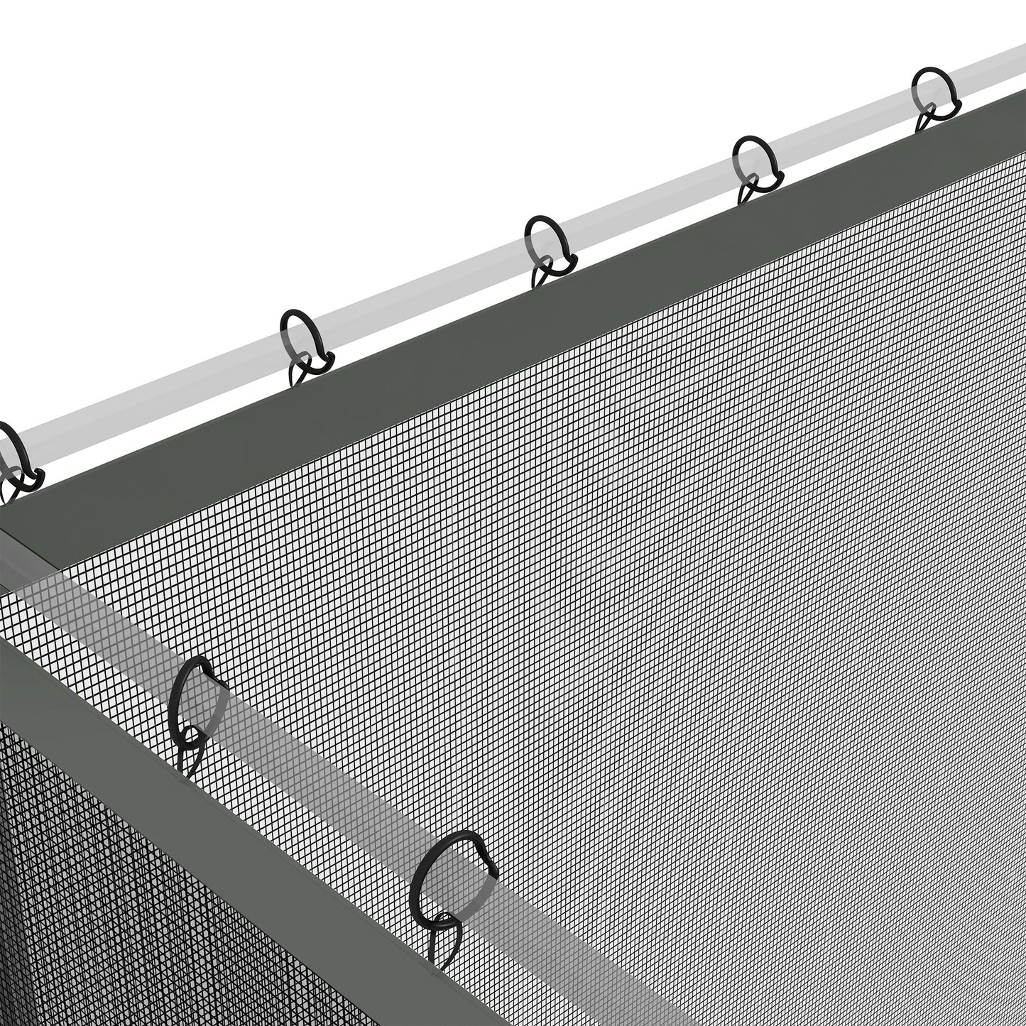 Outsunny 352 X 207cm Universal Replacement Mesh Sidewall Netting For Patio Gazebos Canopy Tents Sidewall Dark Grey