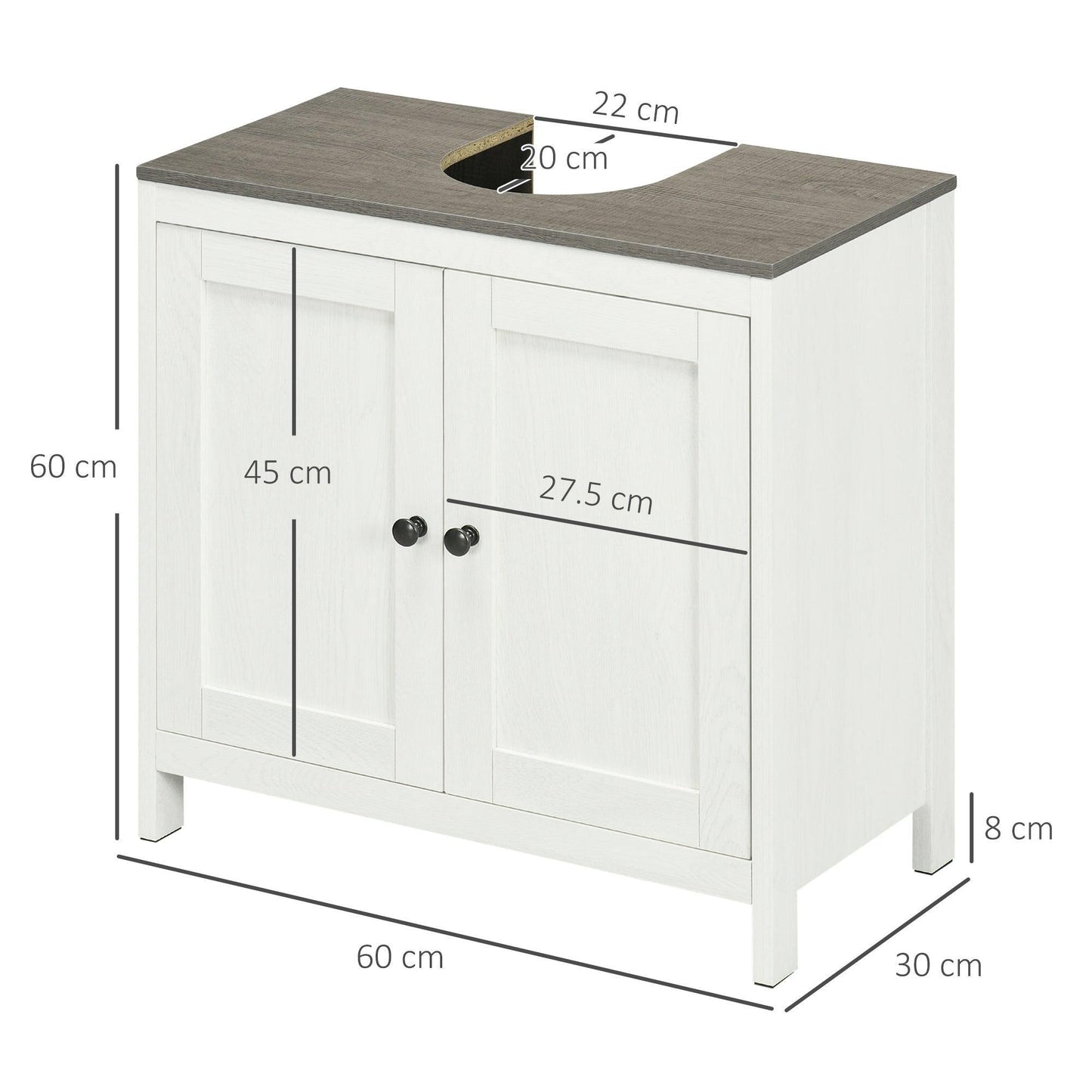 Kleankin Antique White Bathroom Cabinet - ALL4U RETAILER LTD