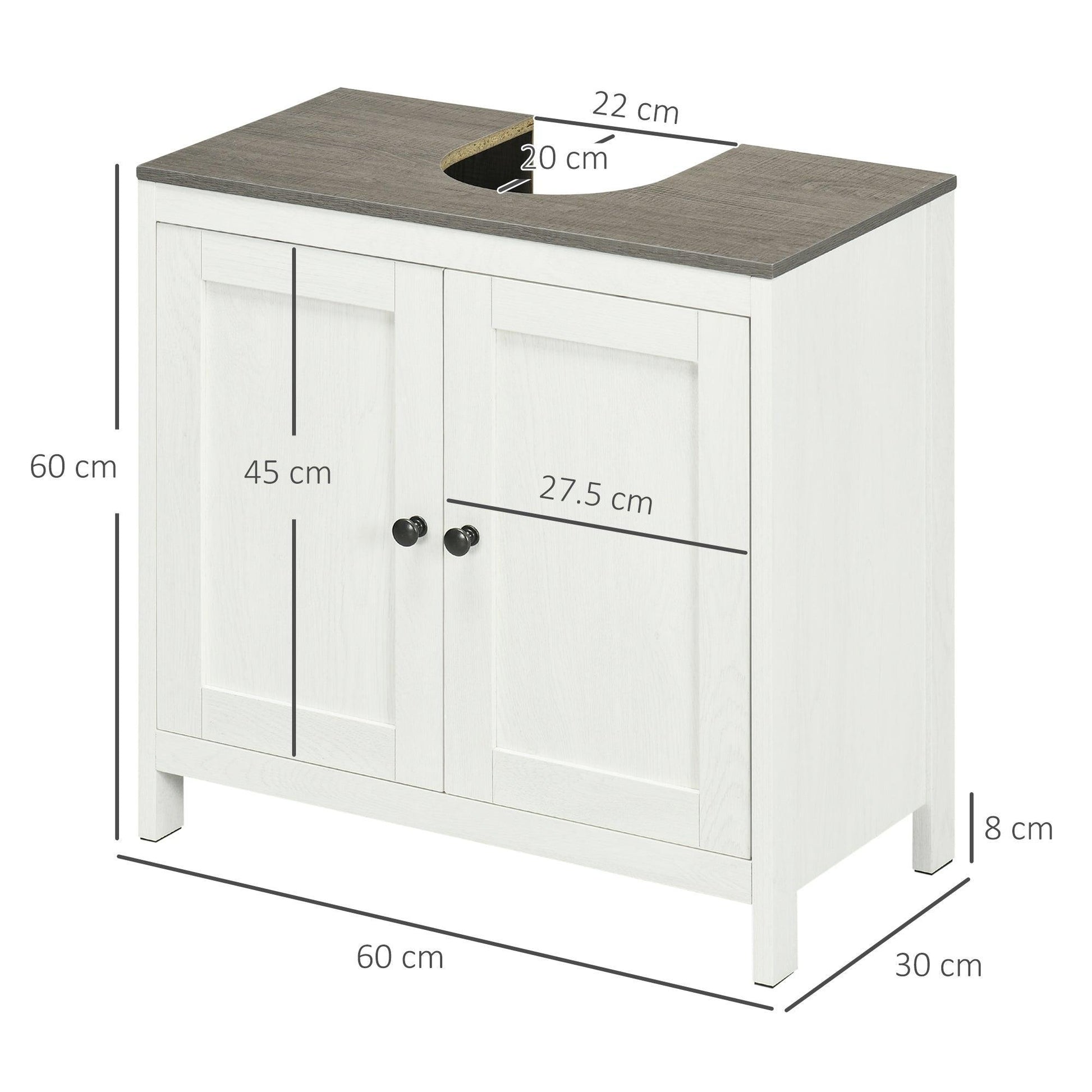 Kleankin Antique White Bathroom Cabinet - ALL4U RETAILER LTD